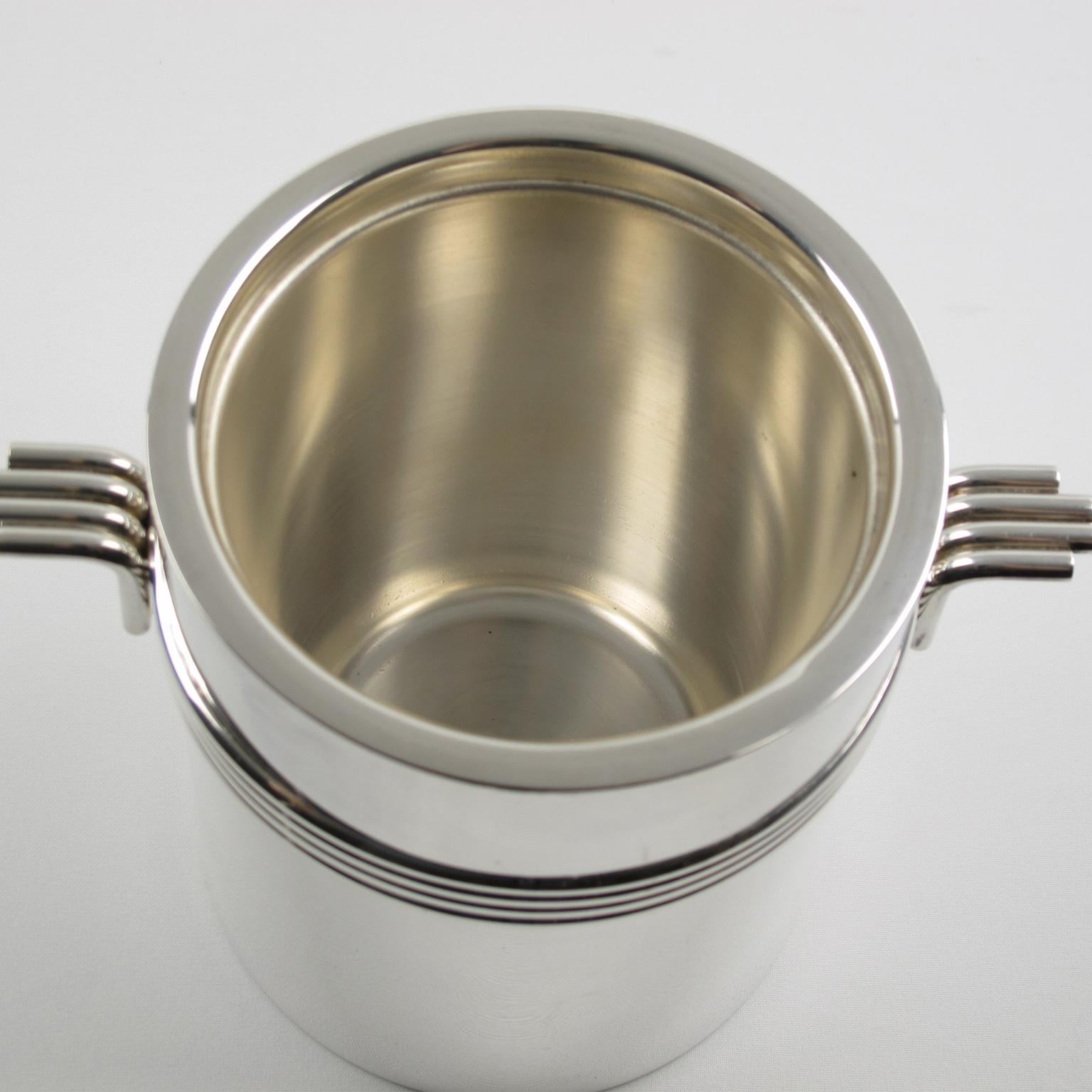 Mid-Century Modern Christian Dior Silver Plate Ice Bucket Cooler