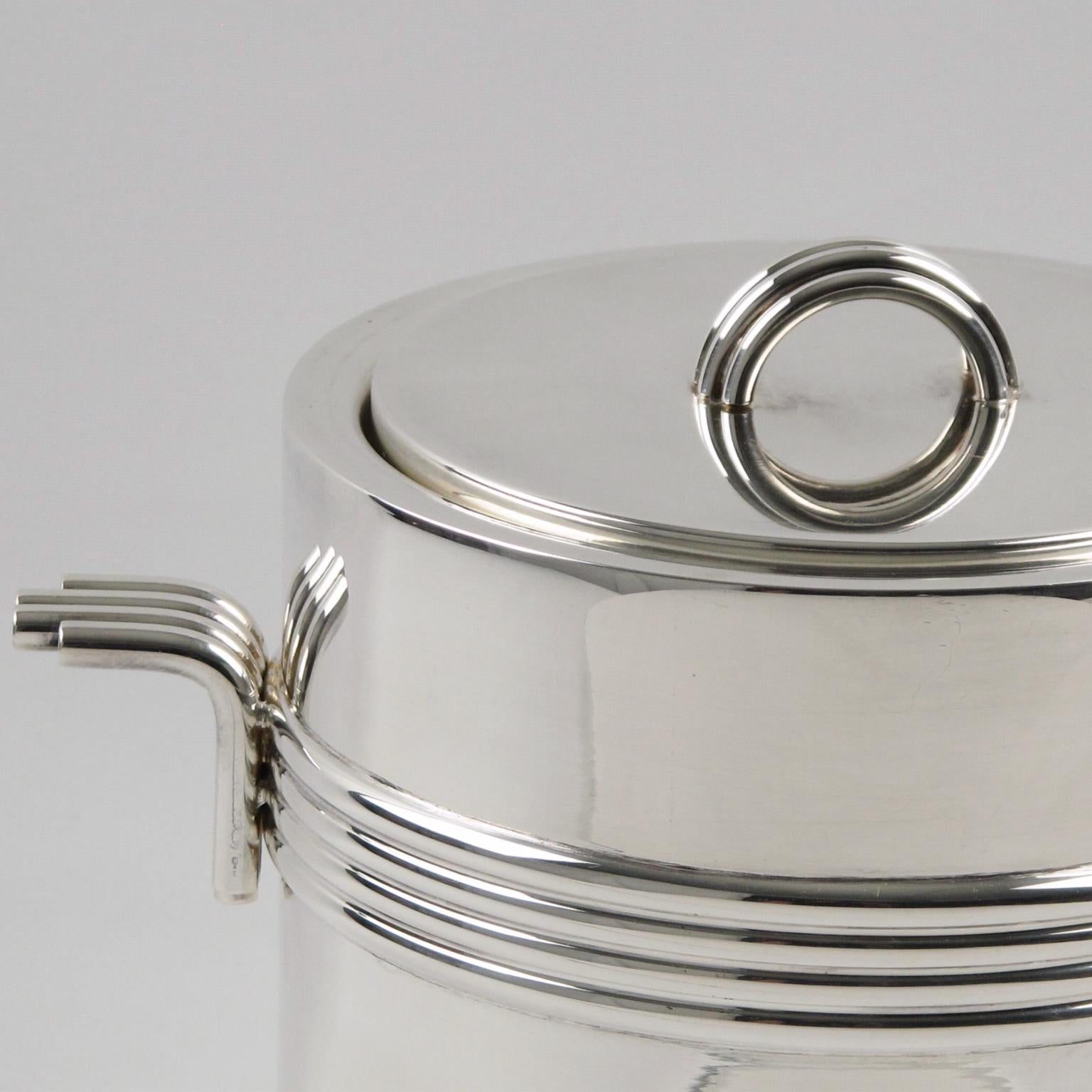 Christian Dior Silver Plate Ice Bucket Cooler In Good Condition In Atlanta, GA