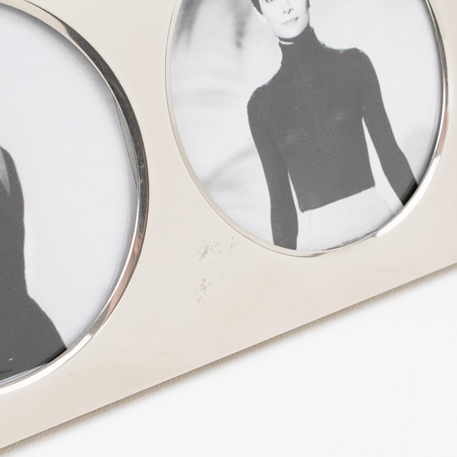 Late 20th Century Christian Dior Silver Plate Picture Photo Frame with Multiple Views, 1970s