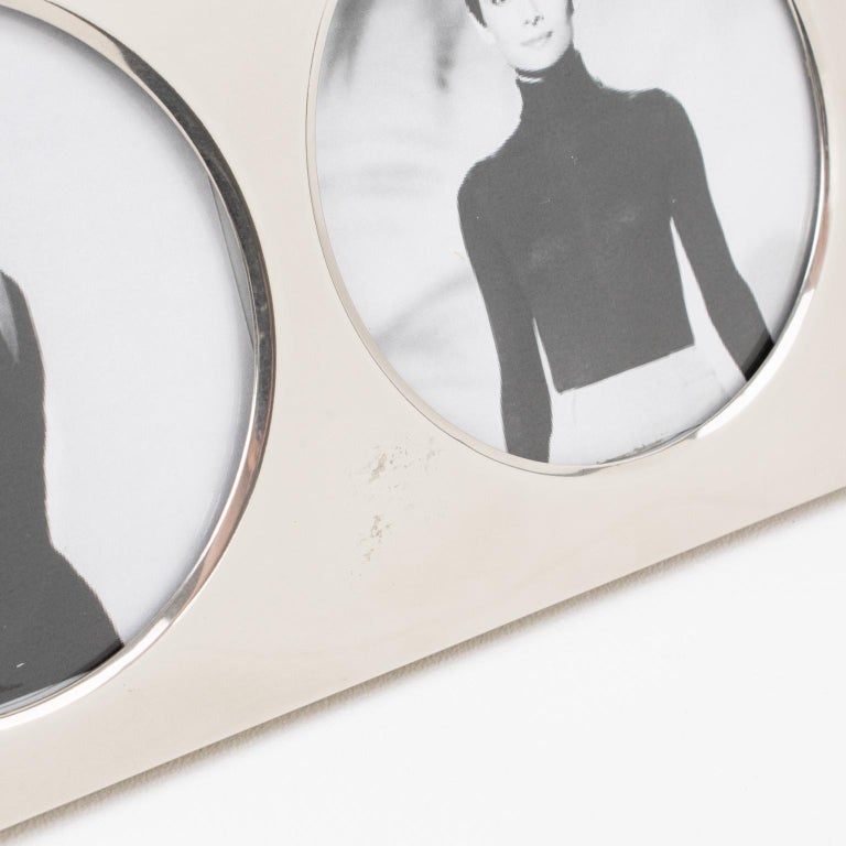 Late 20th Century Christian Dior Silver Plate Picture Photo Frame with Multiple Views, 1970s For Sale