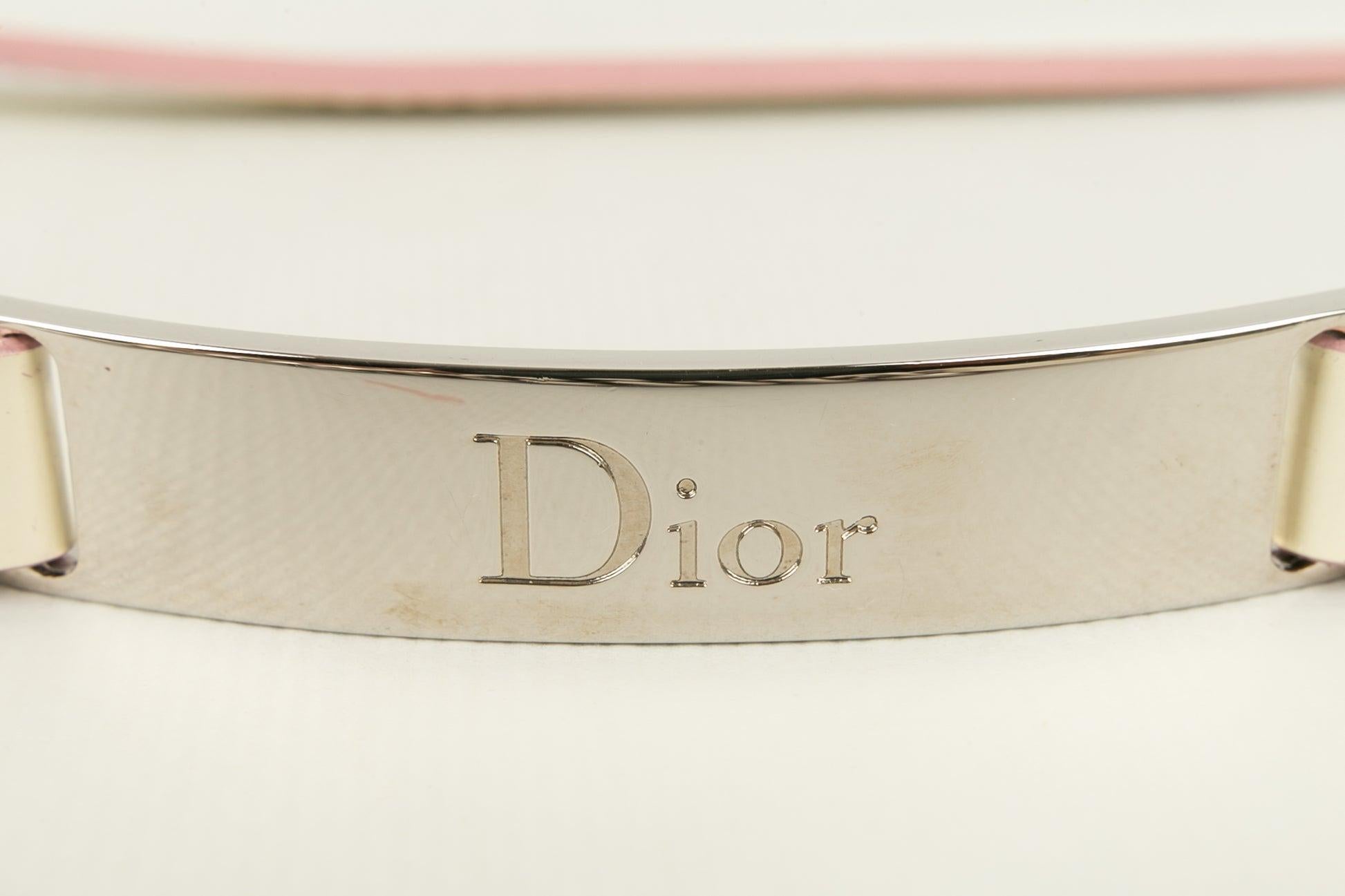 Christian Dior Ceinture réglable en métal argenté en vente 7