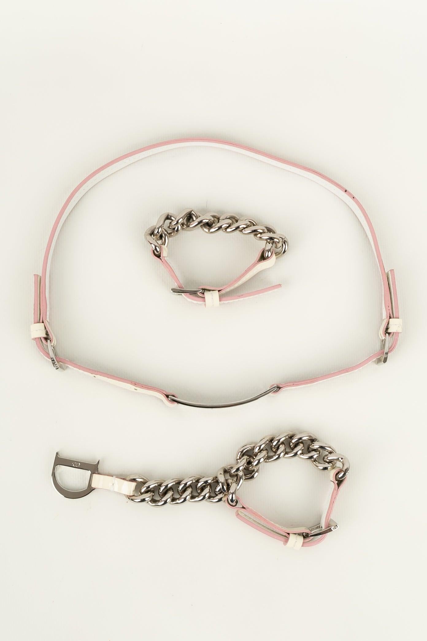 Christian Dior Verstellbarer Gürtel aus versilbertem Metall im Angebot 9