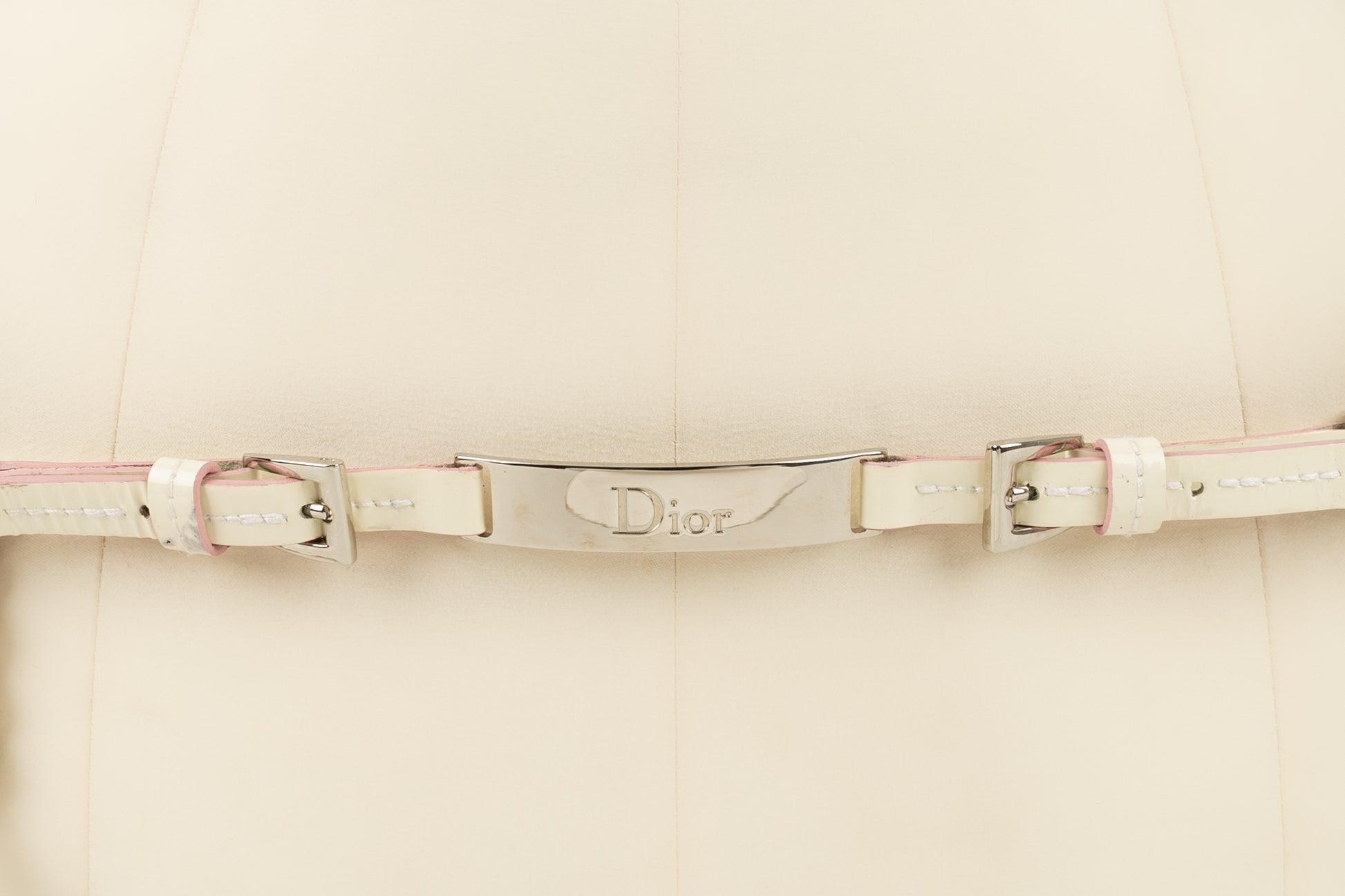Christian Dior Ceinture réglable en métal argenté en vente 14