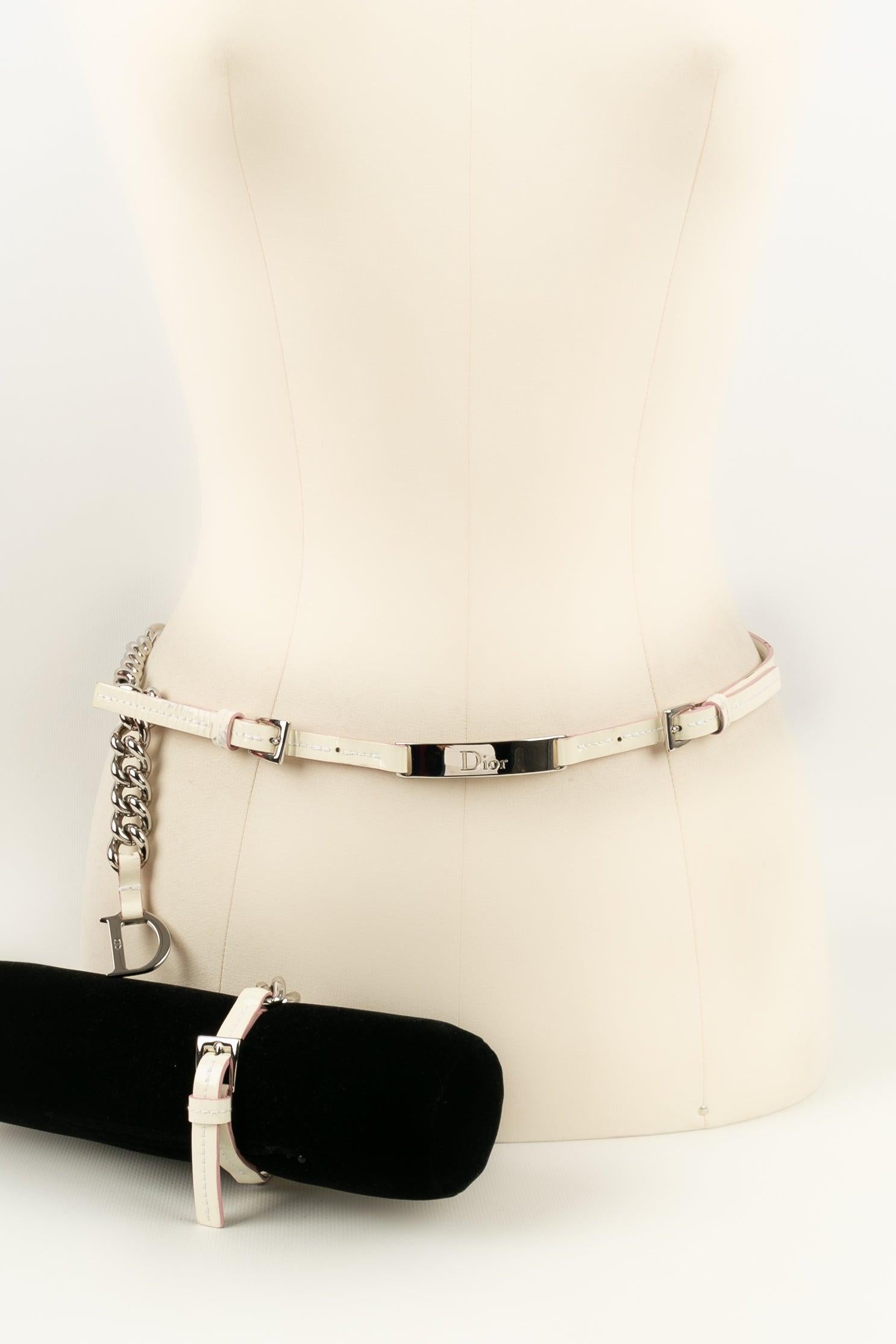 Christian Dior Silver-plated Metal Adjustable Belt In Good Condition For Sale In SAINT-OUEN-SUR-SEINE, FR