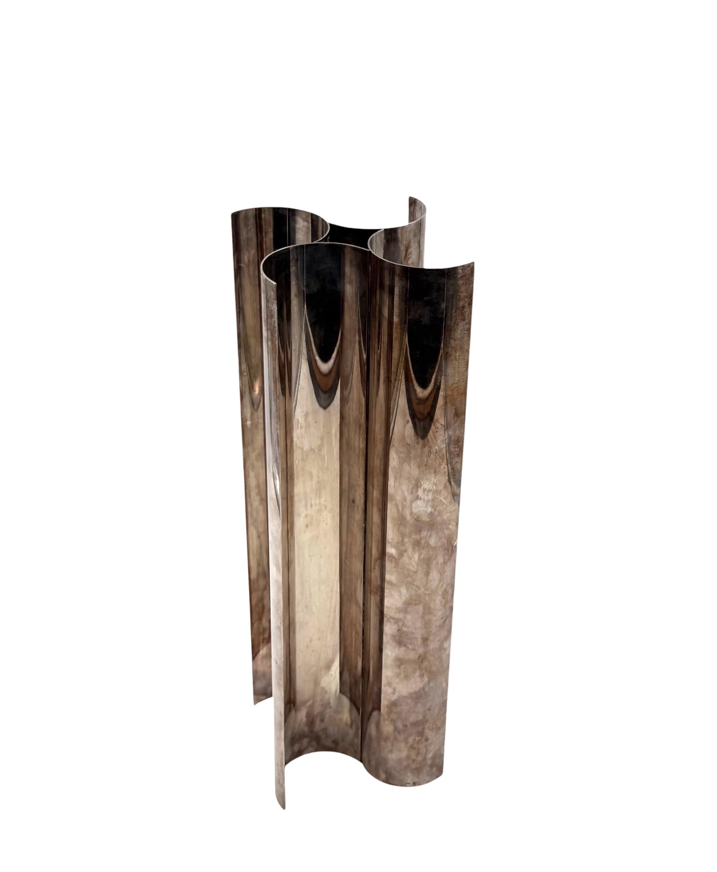 Christian Dior, Silver-plated solifleur sculptural vase, Dior France 1980s in vendita 3