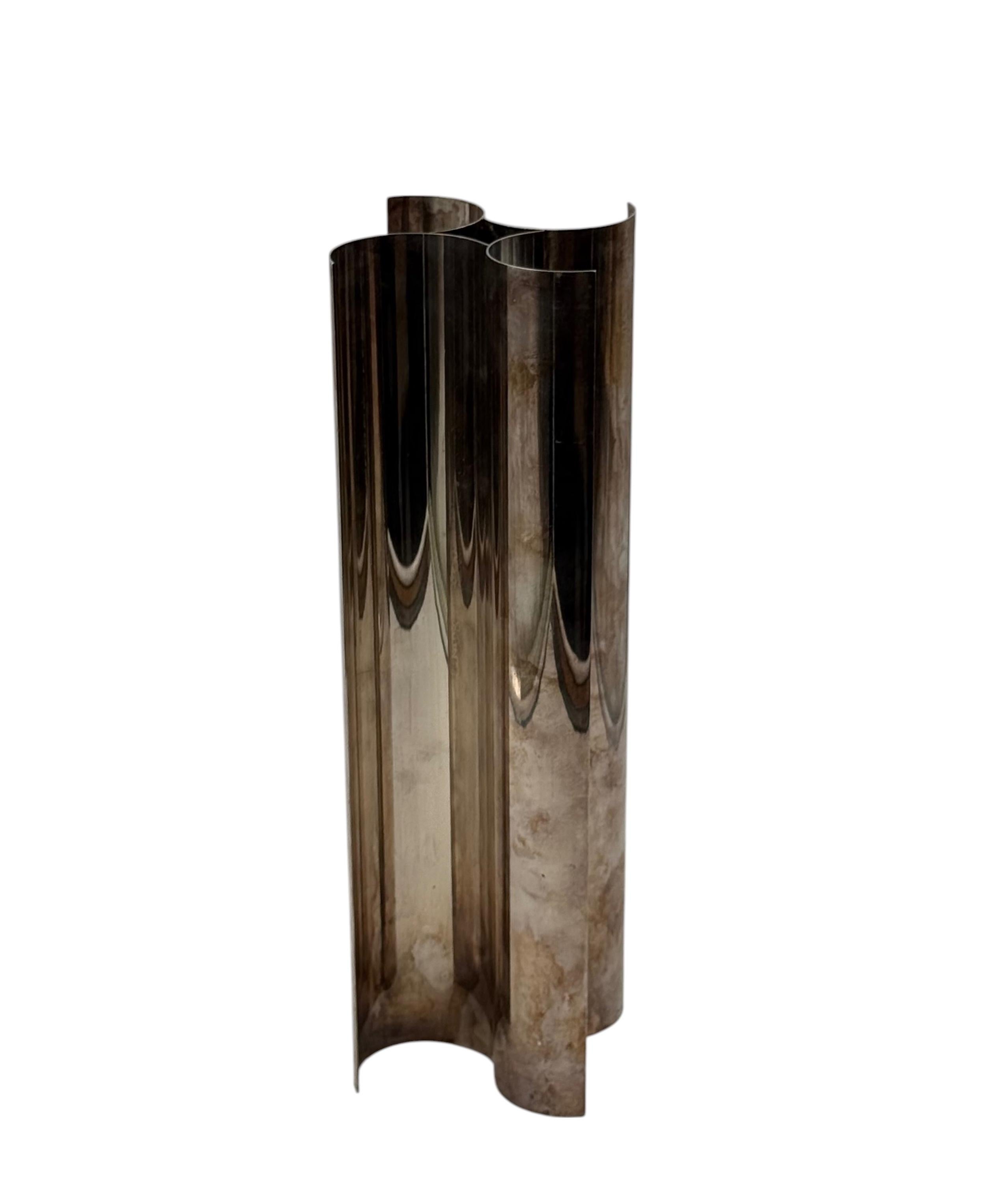 Christian Dior, Silver-plated solifleur sculptural vase, Dior France 1980s in vendita 8