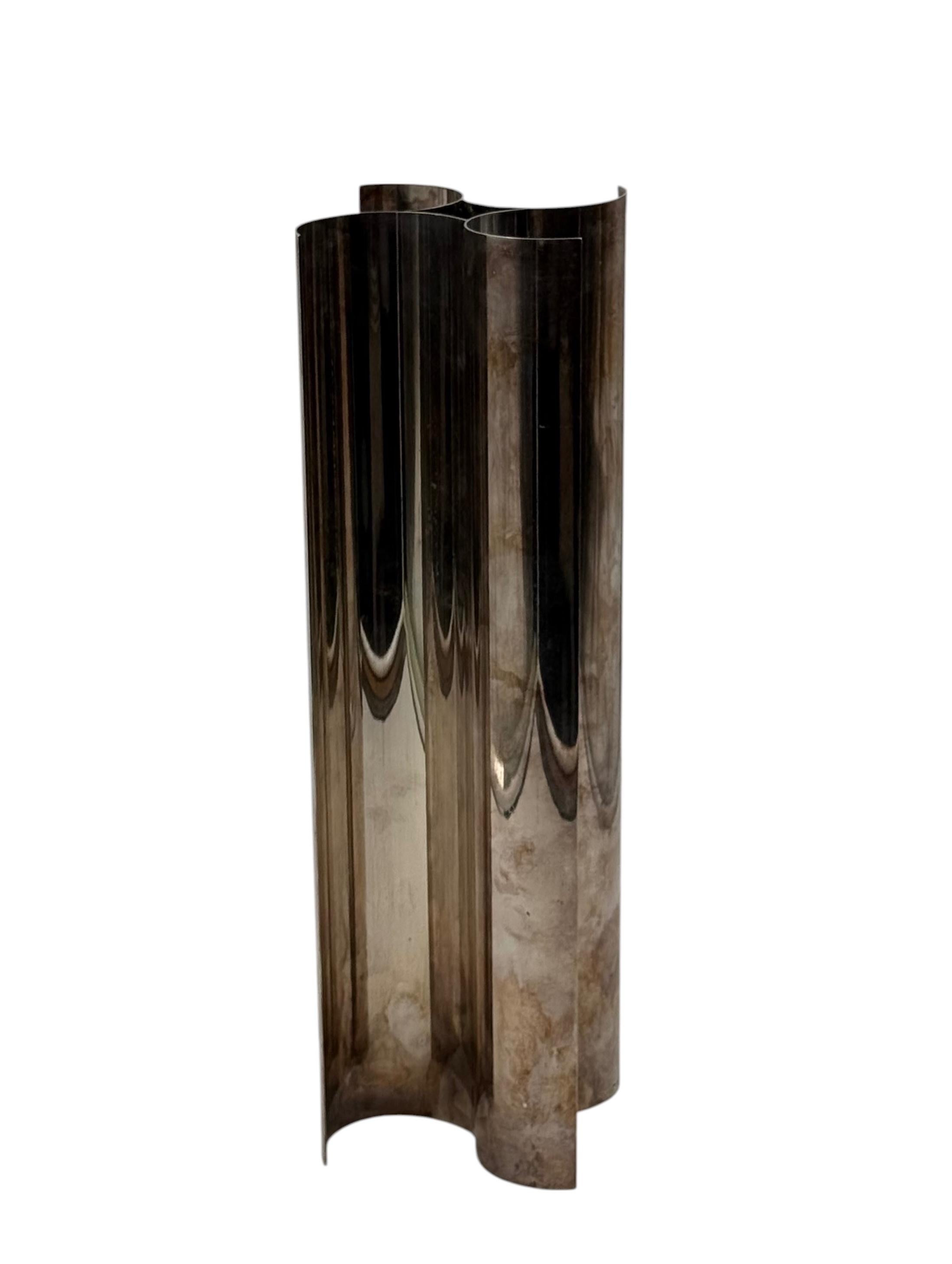 Christian Dior, Silver-plated solifleur sculptural vase, Dior France 1980s in vendita 9