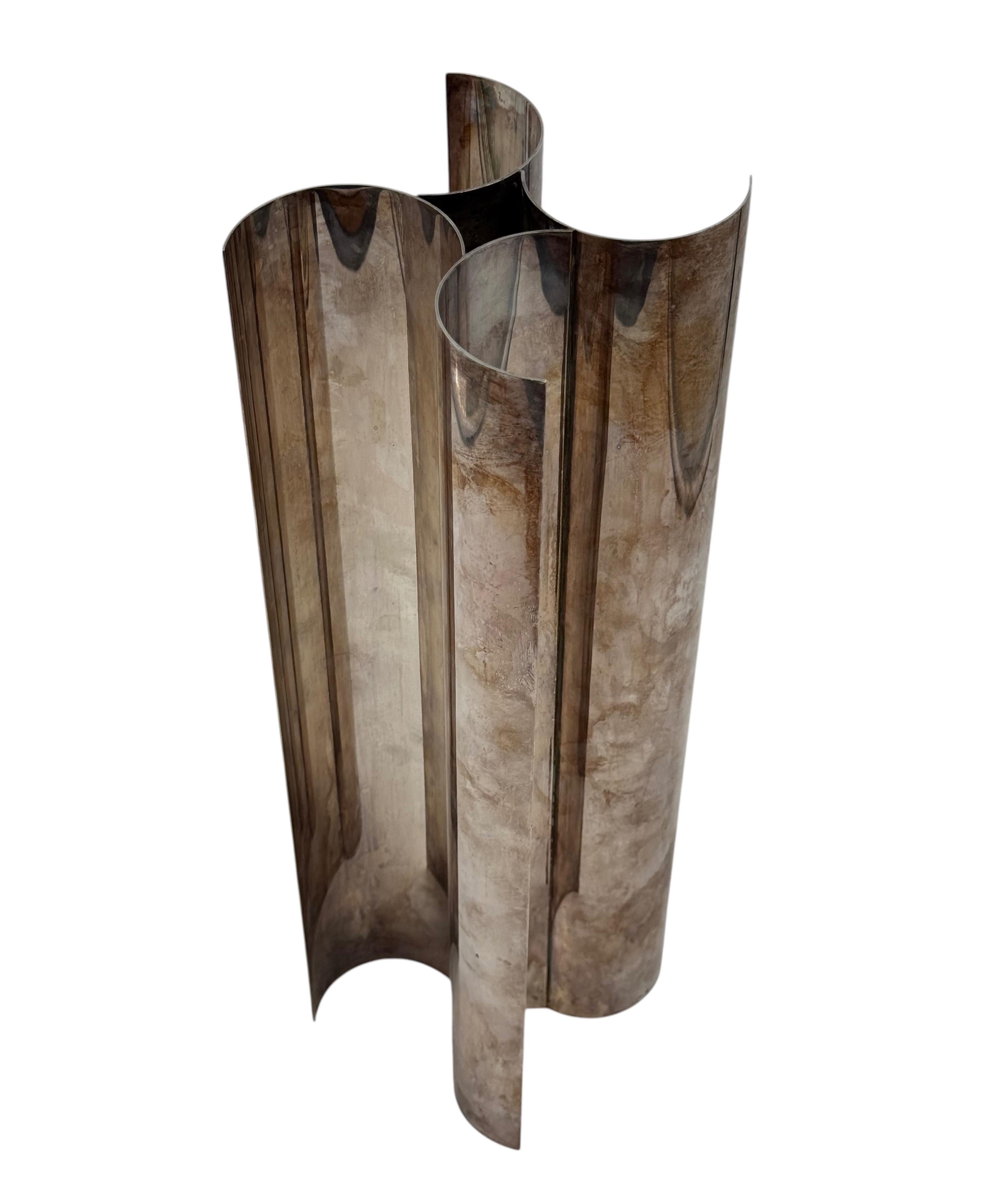 Christian Dior, Silver-plated solifleur sculptural vase, Dior France 1980s in vendita 10