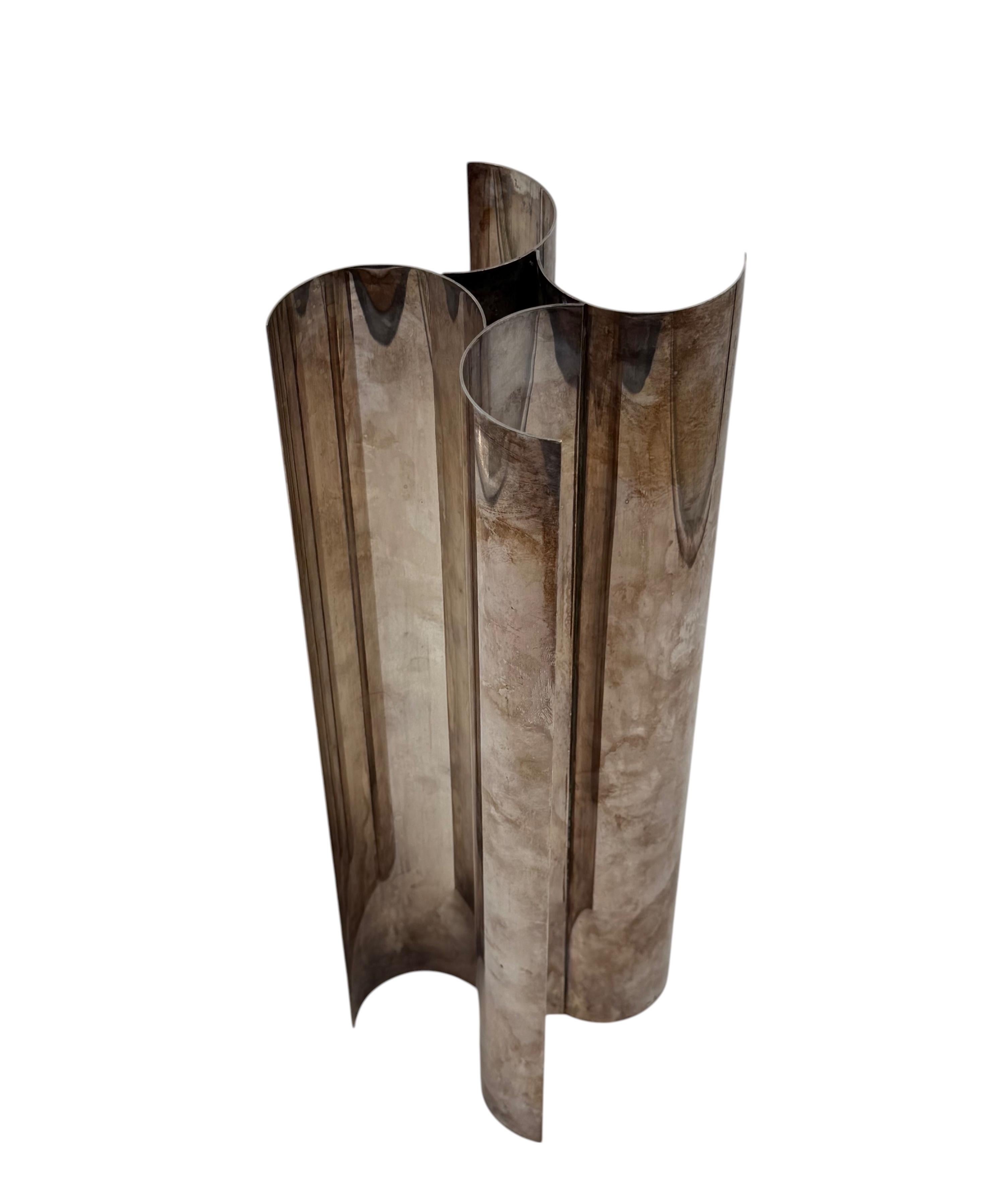 Christian Dior, Silver-plated solifleur sculptural vase, Dior France 1980s in vendita 11