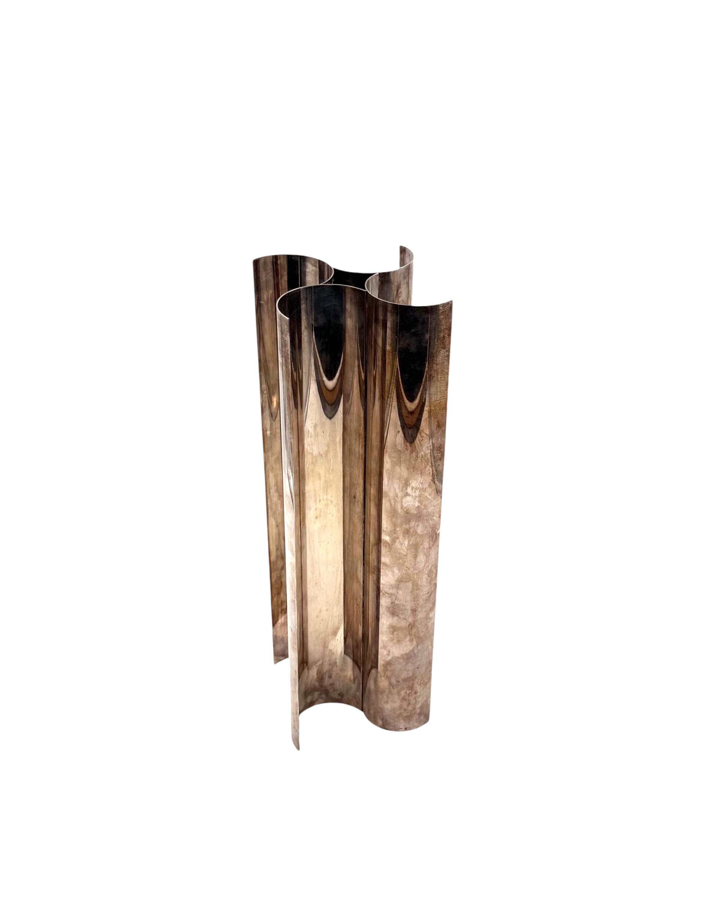 Christian Dior, Silver-plated solifleur sculptural vase, Dior France 1980s in vendita 2