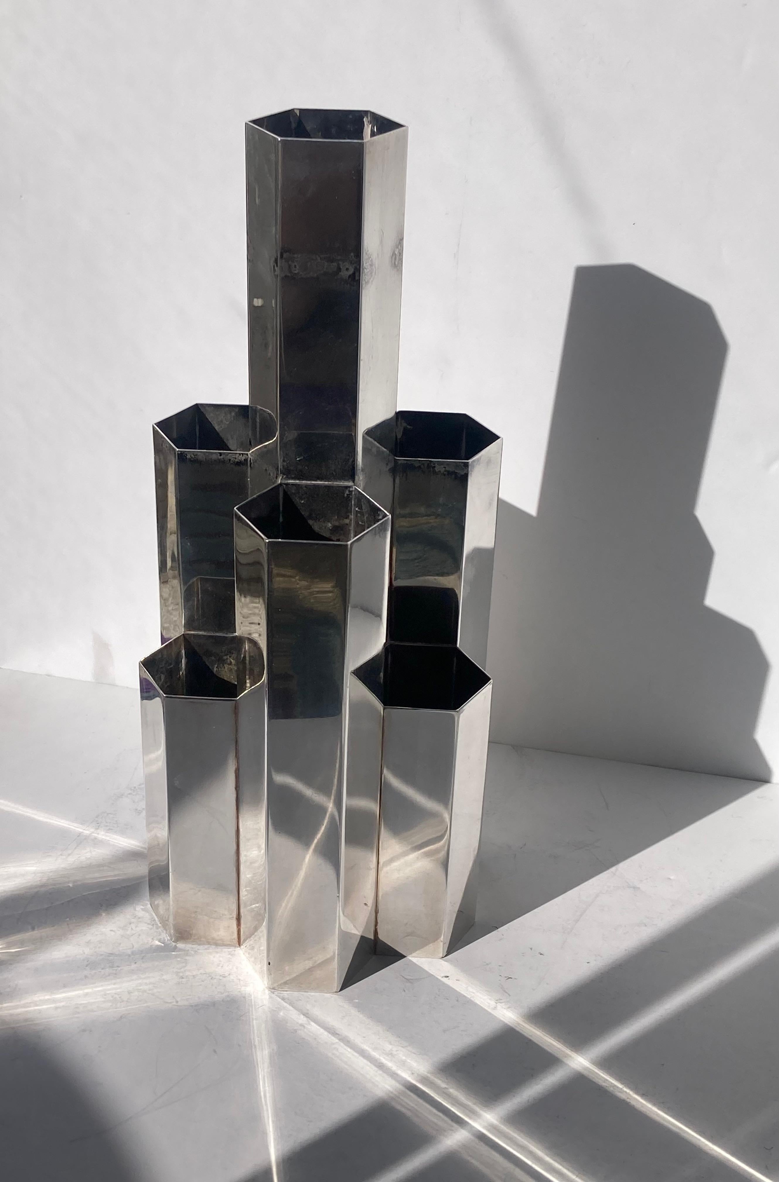 Christian Dior, vase/vase très rare en métal argenté, marqué  en vente 2