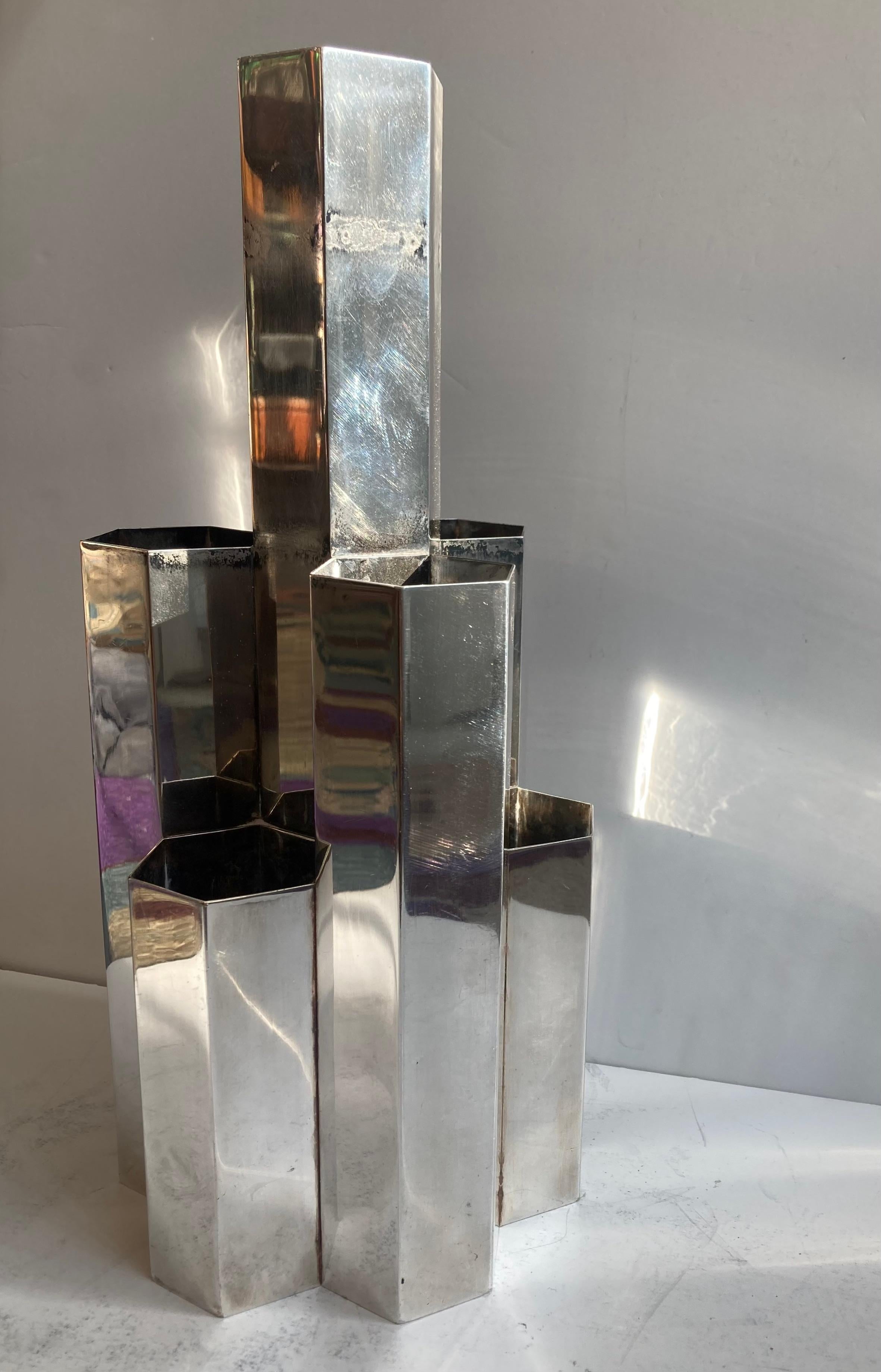 Christian Dior, vase/vase très rare en métal argenté, marqué  en vente 4