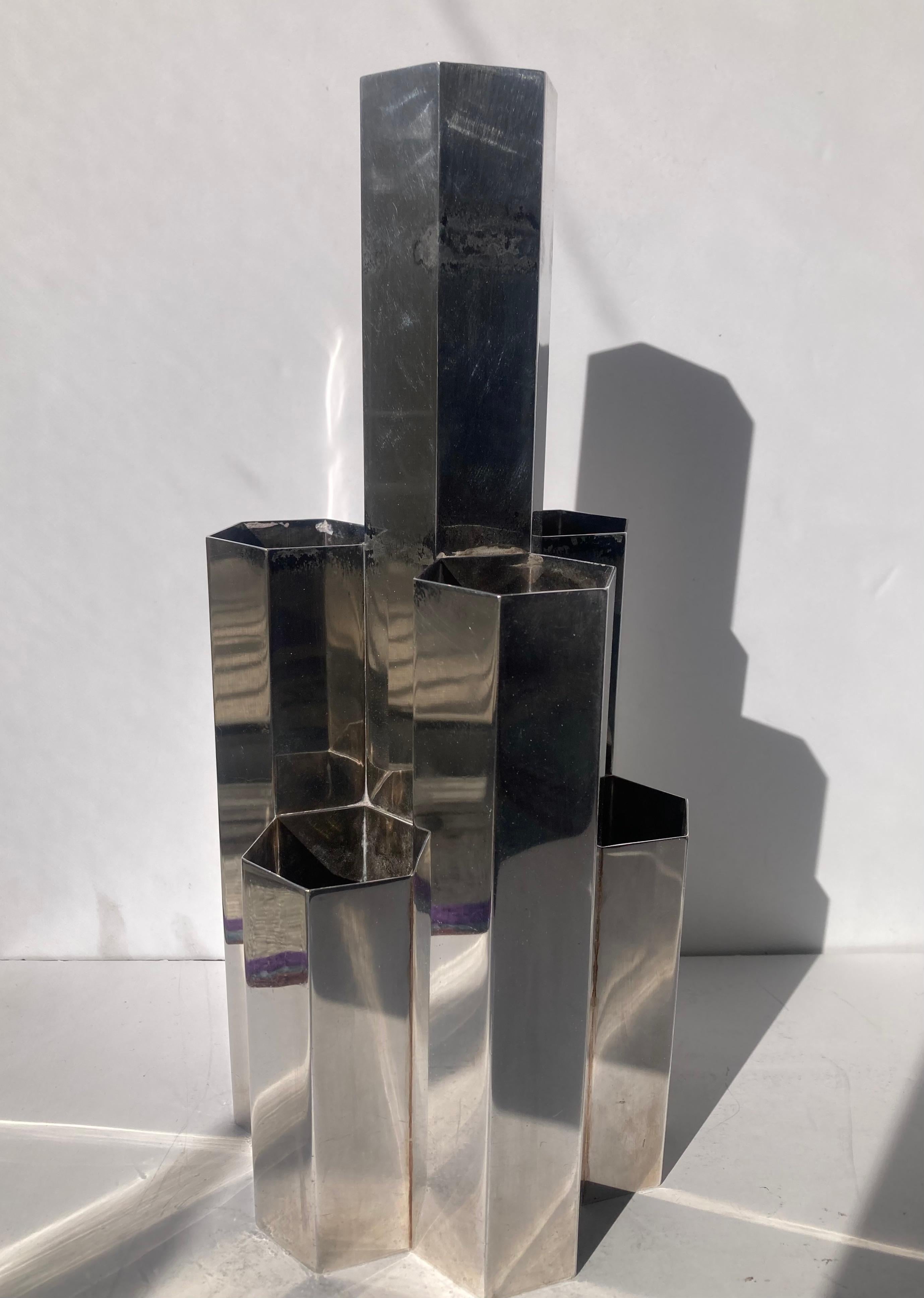 Christian Dior, vase/vase très rare en métal argenté, marqué  en vente 5