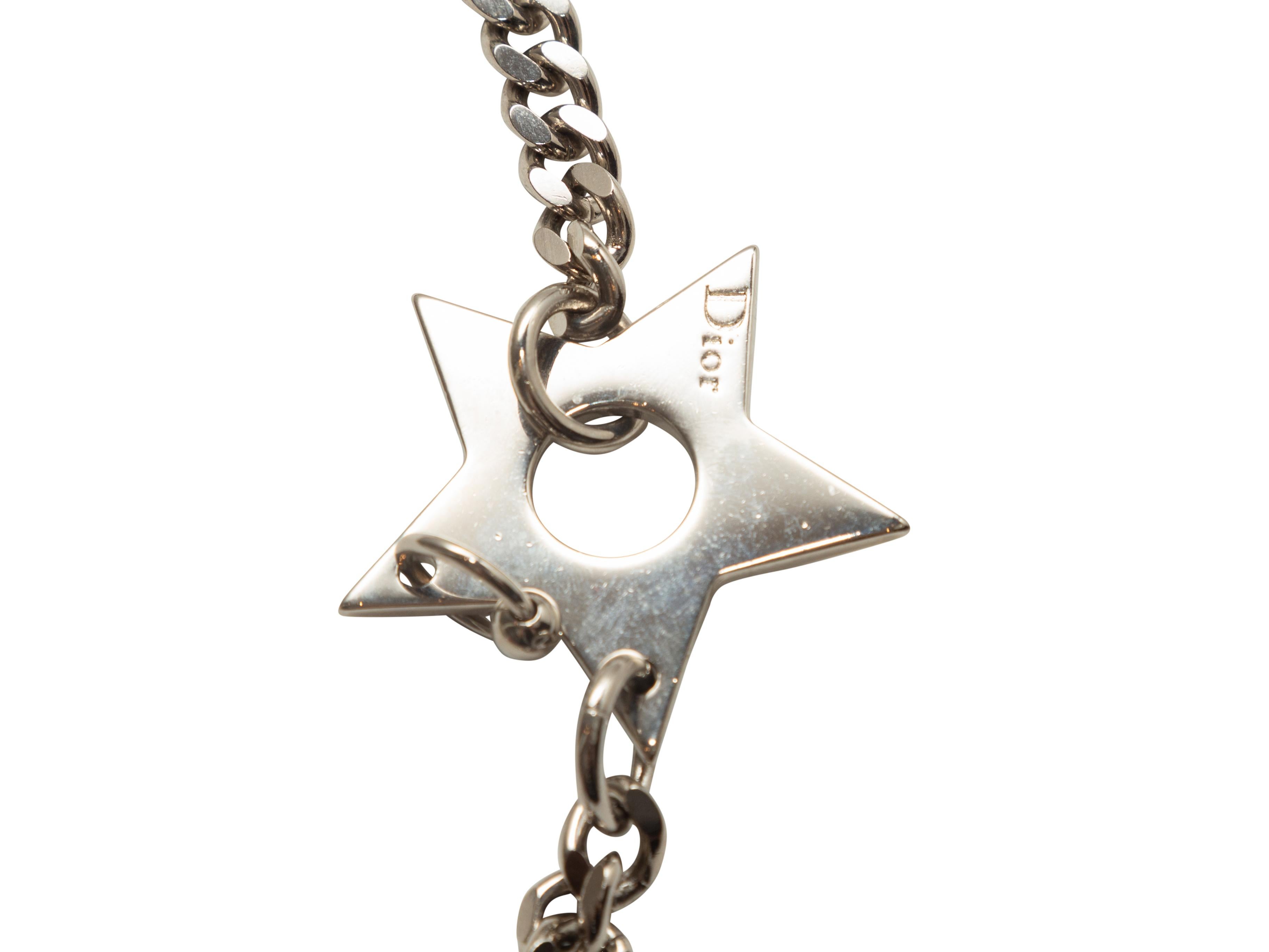 Christian Dior Silberne Stern- und Sicherheitsnadelhalskette Damen