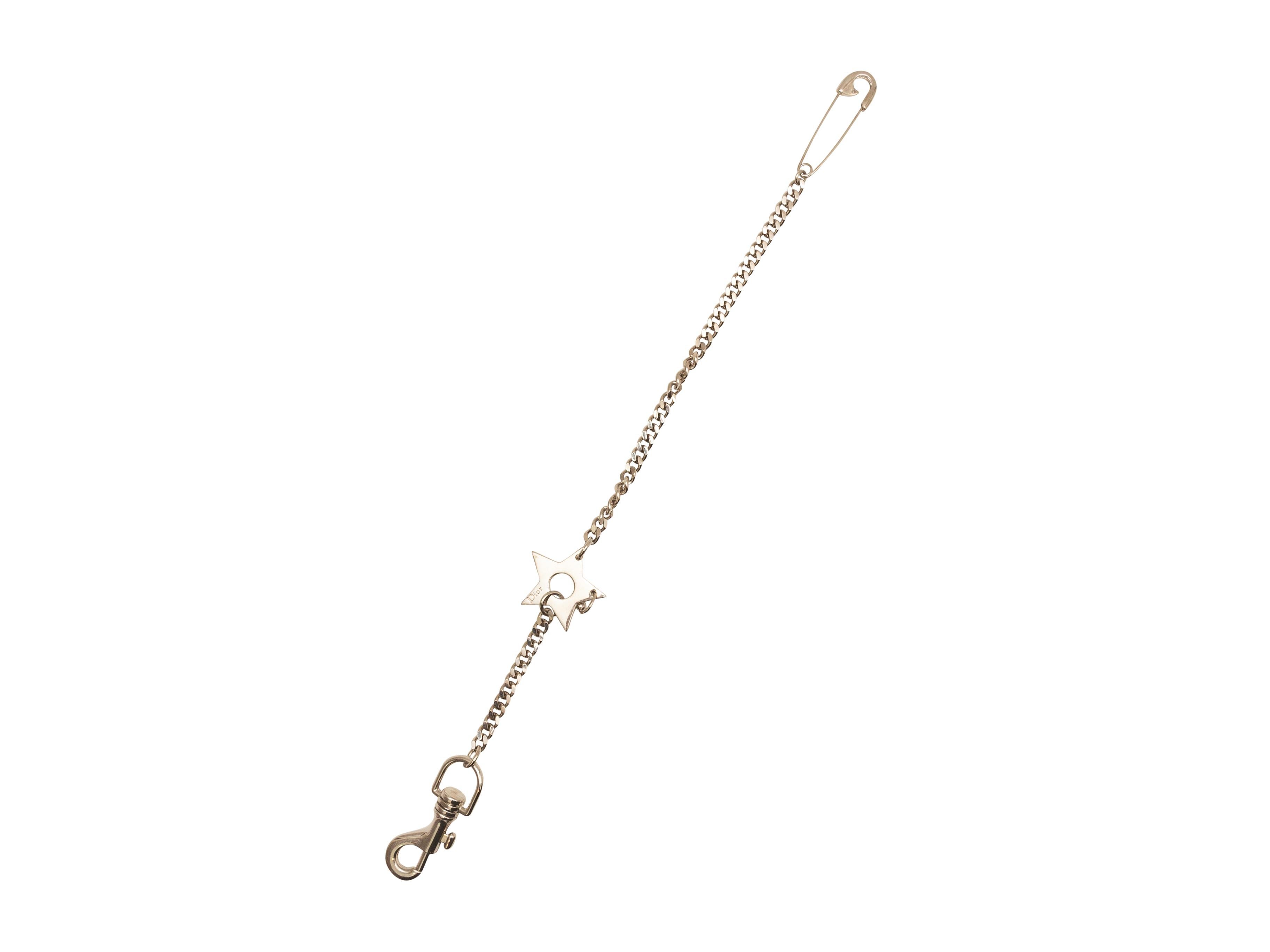 Christian Dior Silberne Stern- und Sicherheitsnadelhalskette 2