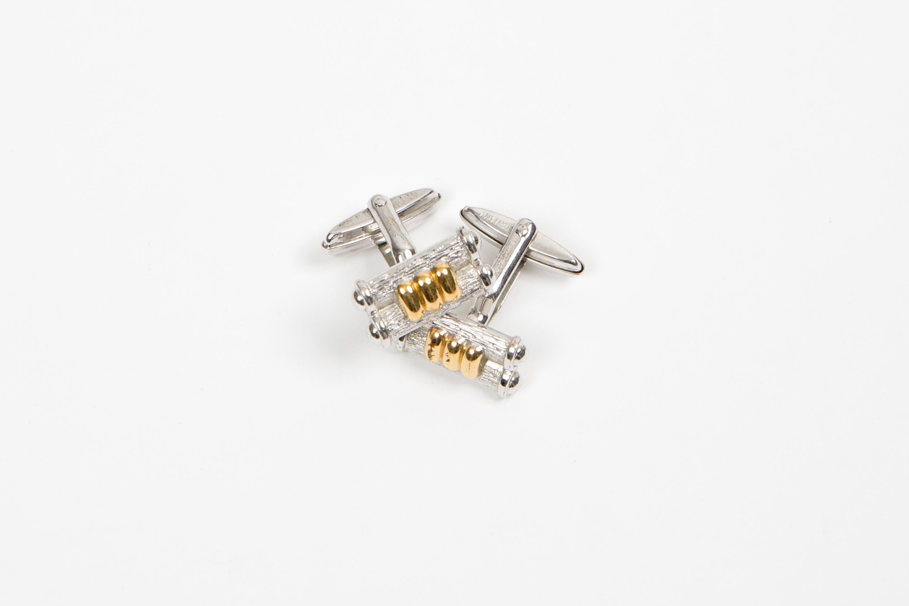 Boutons de manchette Christian Dior Silver Tone en vente 4