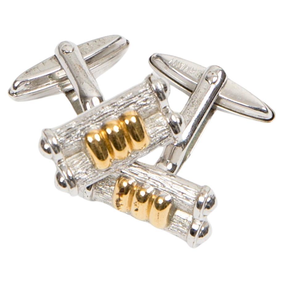 Boutons de manchette Christian Dior Silver Tone en vente