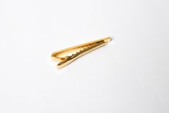 Christian Dior Silver Tone Logo Tie Link