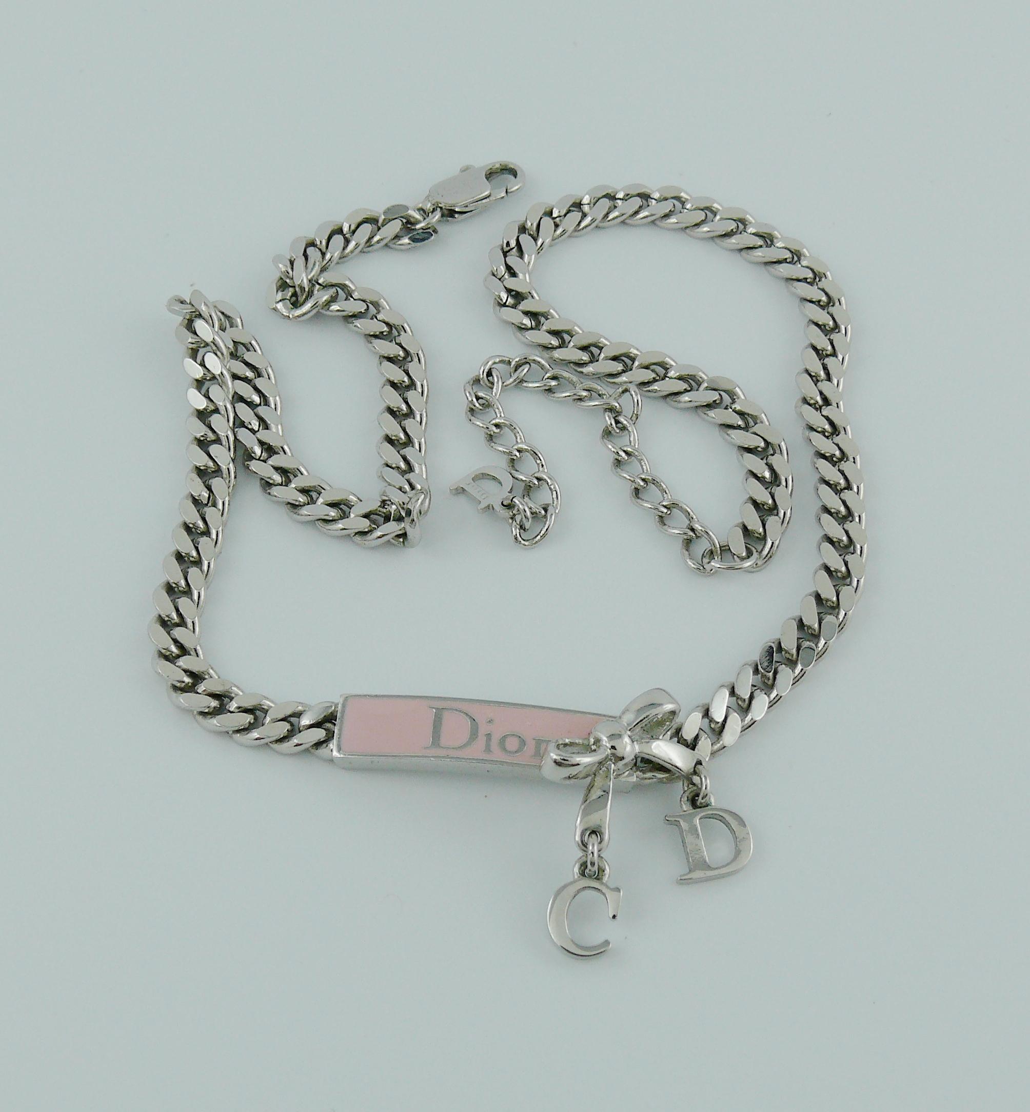 dior pink bow necklace