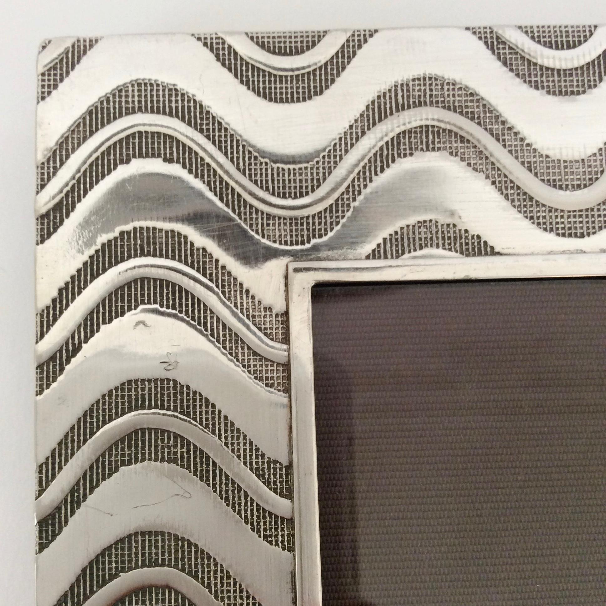Mid-Century Modern Christian Dior Silvered Metal Picture Frame, circa 1970, France