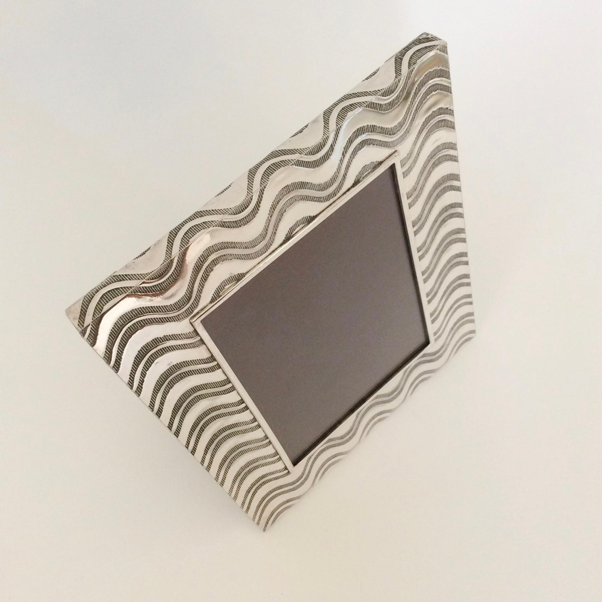 Christian Dior Silvered Metal Picture Frame, circa 1970, France (Glas)