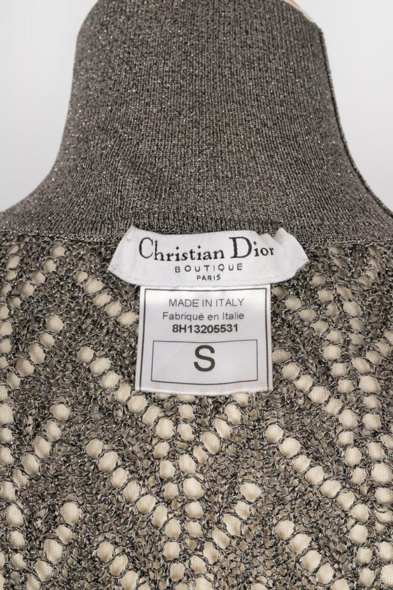 Christian Dior Silvery and Grey Lurex Mesh Top 3