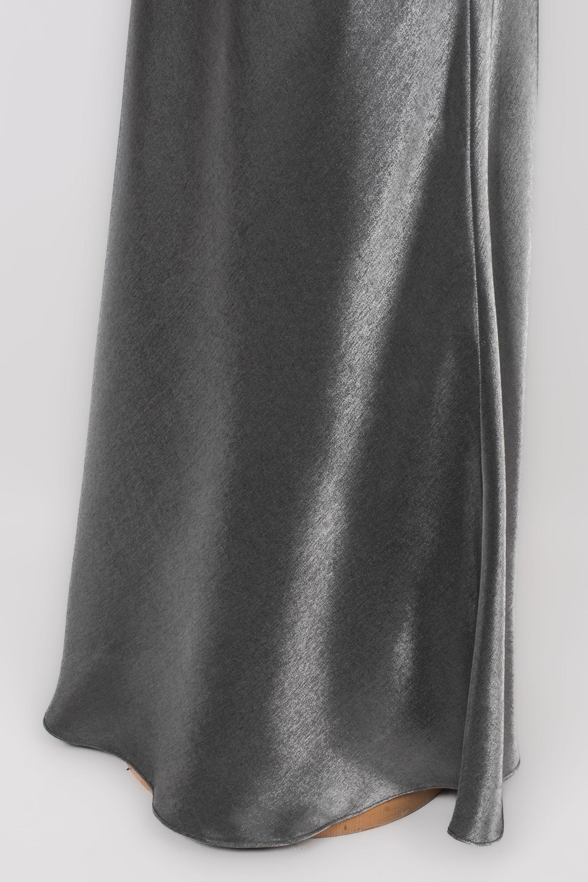 Christian Dior Silvery Grey Satin Dress For Sale 3