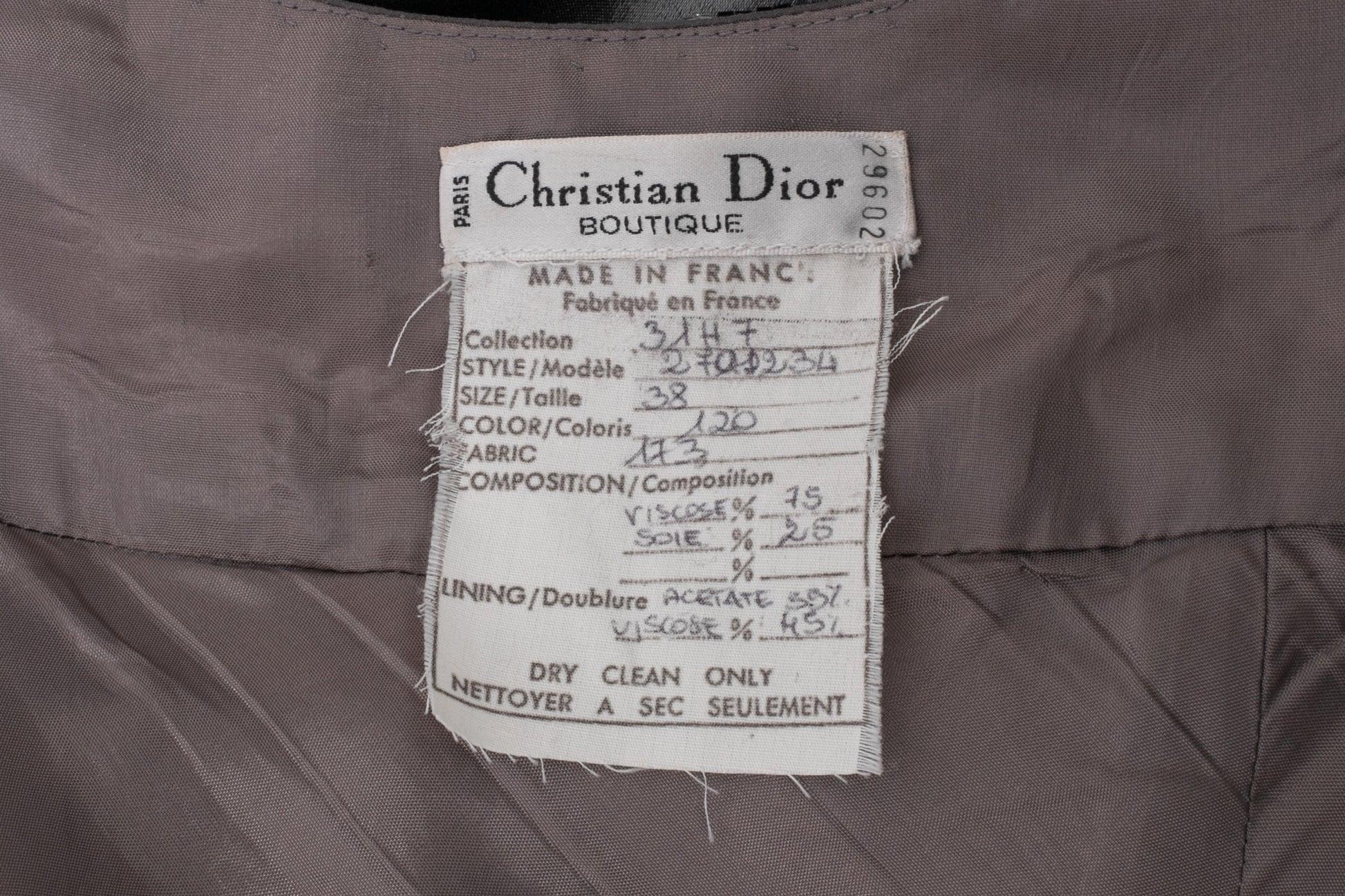 Christian Dior Silvery Grey Satin Dress For Sale 4