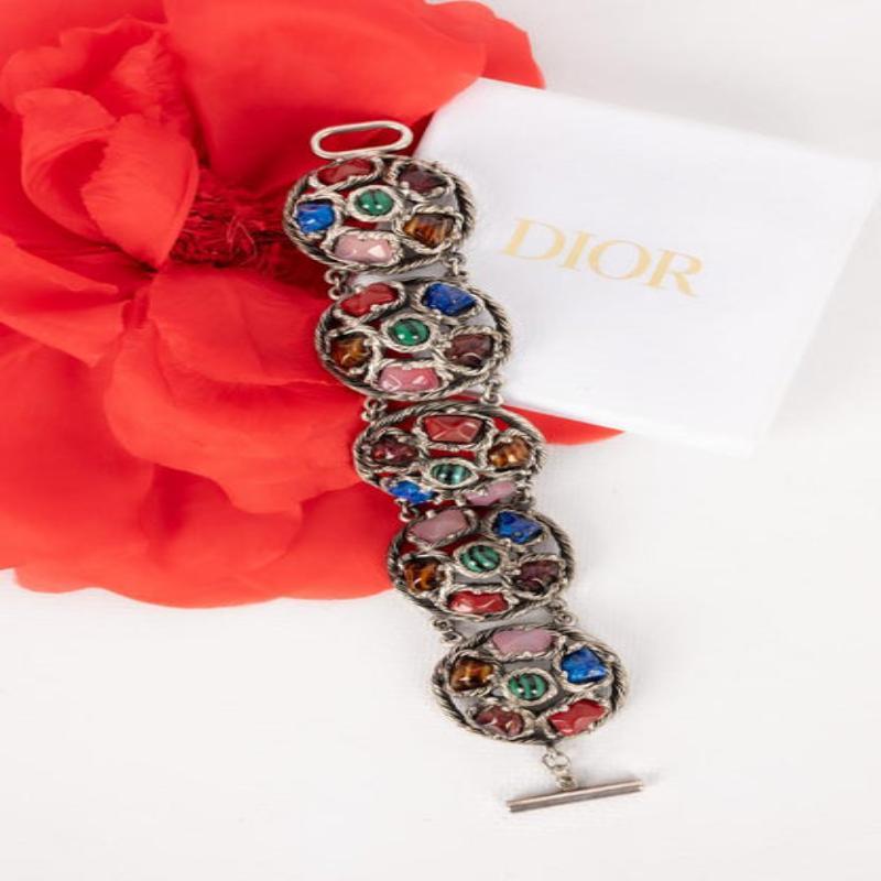 Christian Dior Silvery Metal Bracelet, 1990 For Sale 8