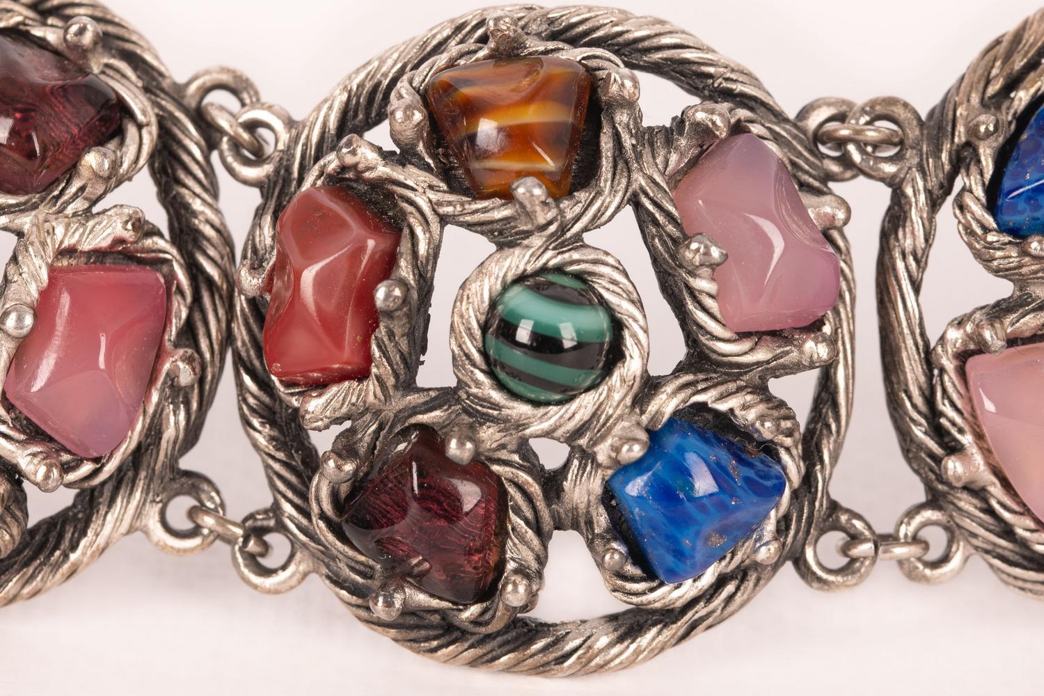 Women's Christian Dior Silvery Metal Bracelet, 1990 For Sale