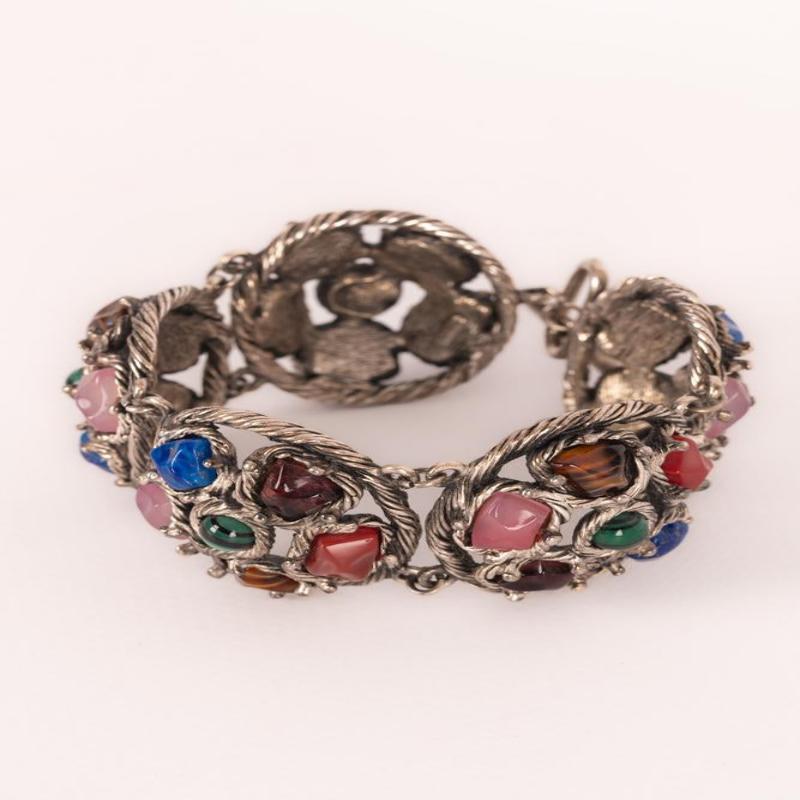 Christian Dior Silvery Metal Bracelet, 1990 For Sale 5