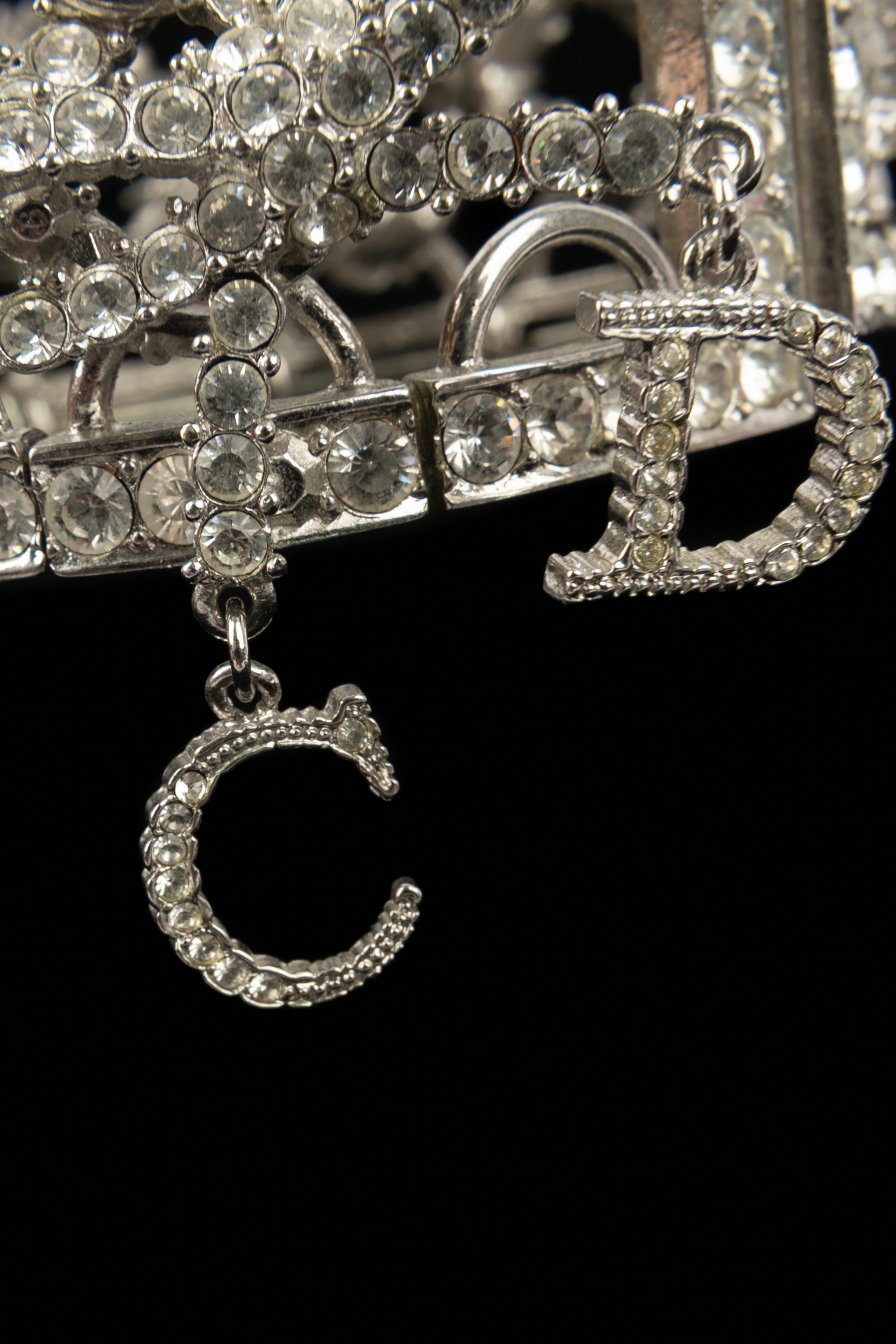 Bracciale in metallo argentato Christian Dior in vendita 2