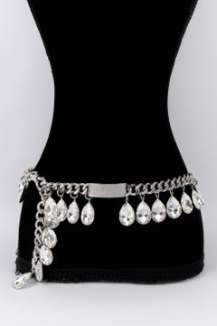 Christian Dior Cinturón de cadena de metal plateado, 2004