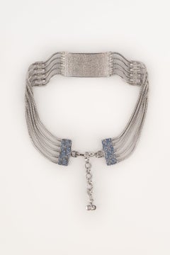 Christian Dior Silvery Metal Choker Necklace
