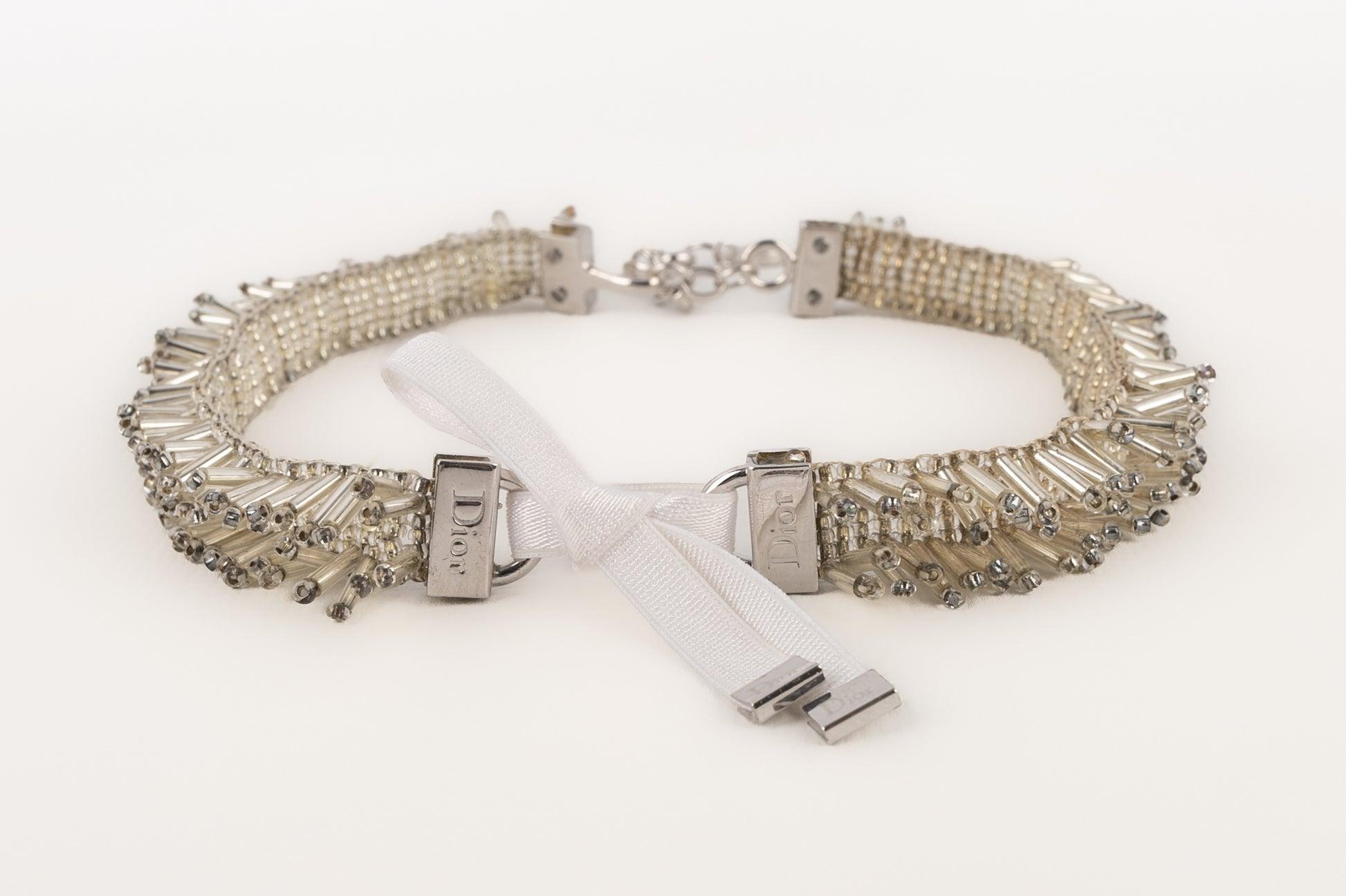 Collana girocollo in metallo argentato di Christian Dior