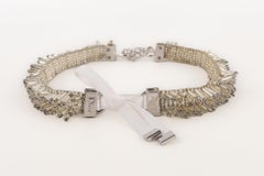 Christian Dior Silvery Metal Choker Necklace