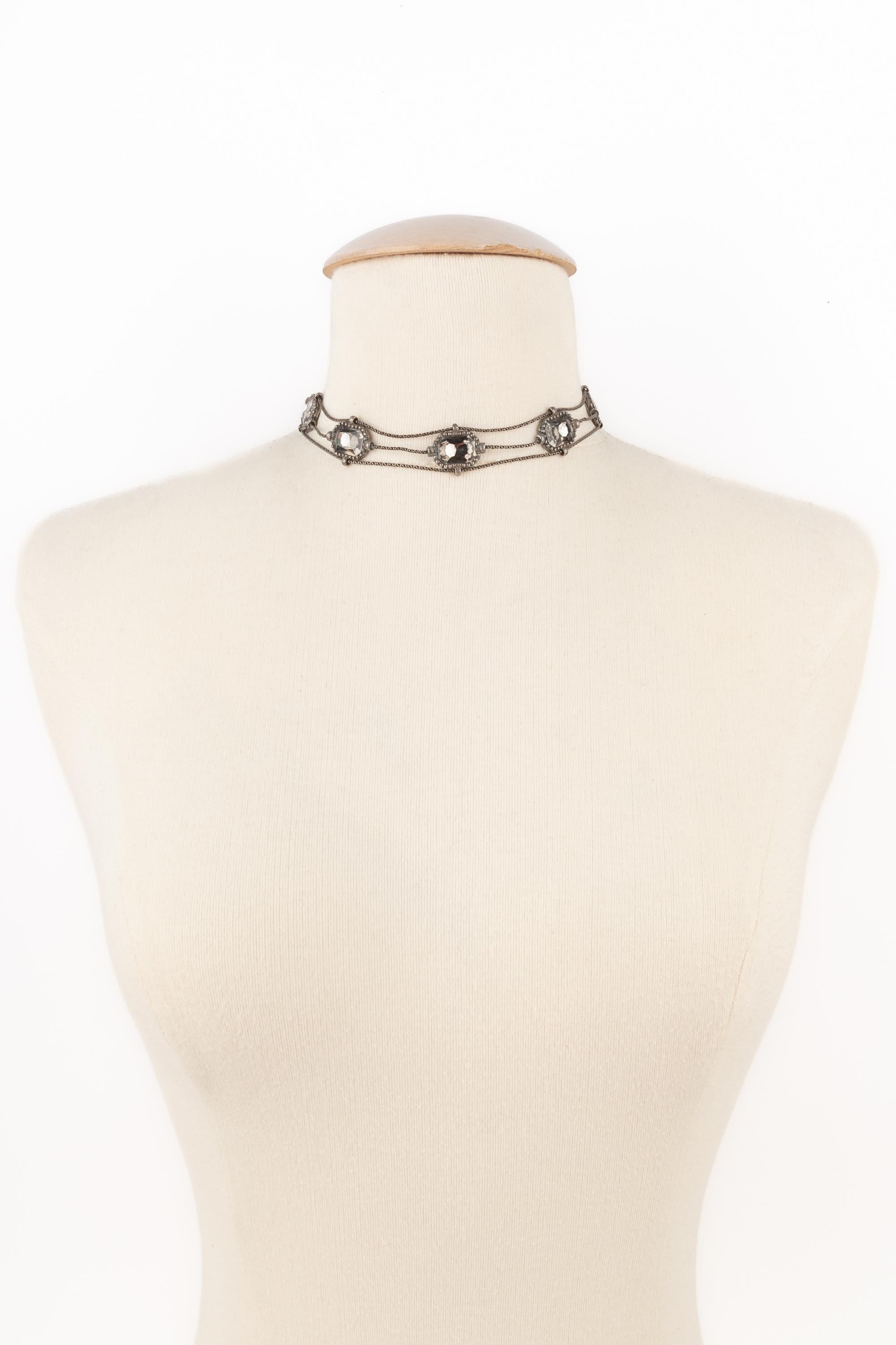Donna Collana girocollo in metallo argentato Christian Dior in vendita