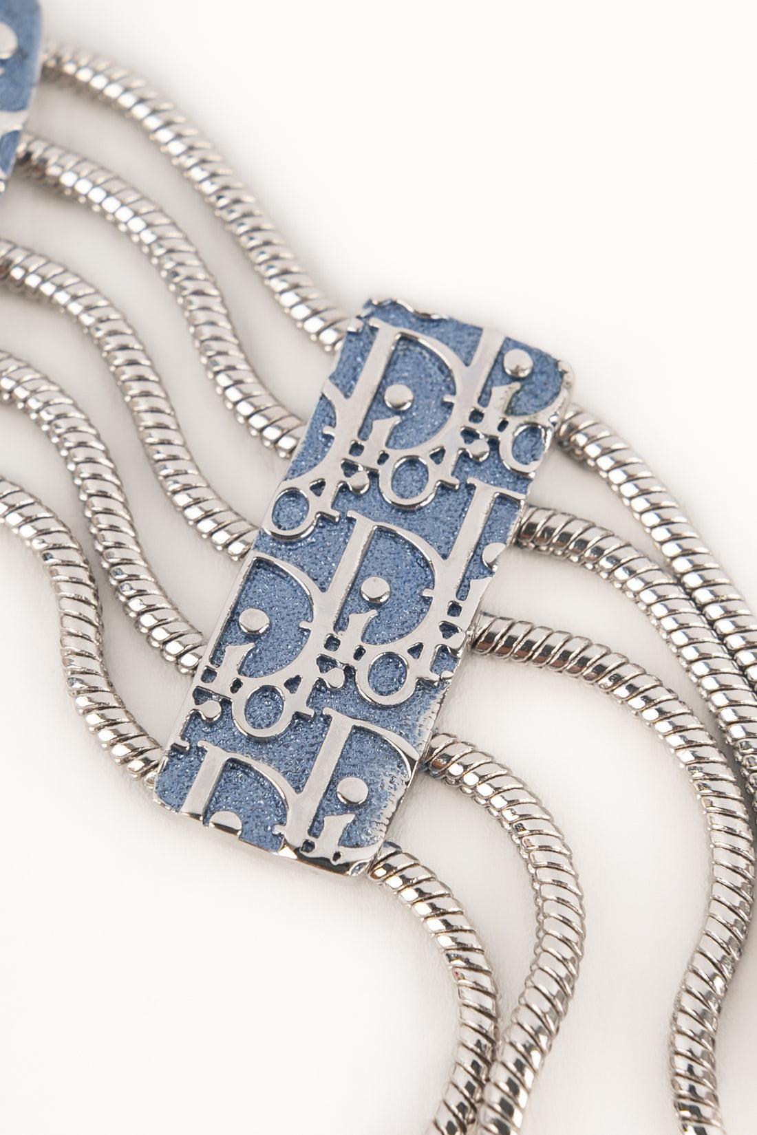 Collana girocollo in metallo argentato di Christian Dior in vendita 1