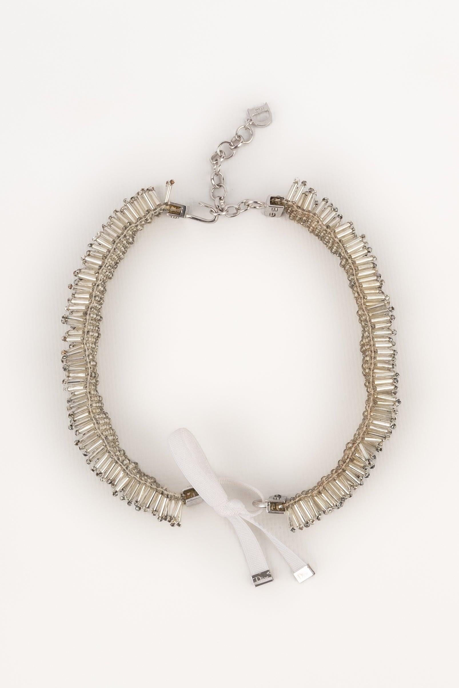 Donna Collana girocollo in metallo argentato di Christian Dior in vendita