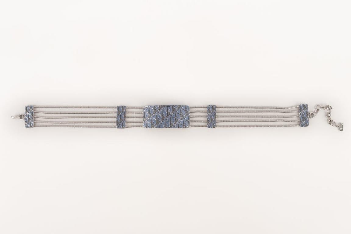 Collana girocollo in metallo argentato di Christian Dior in vendita 2
