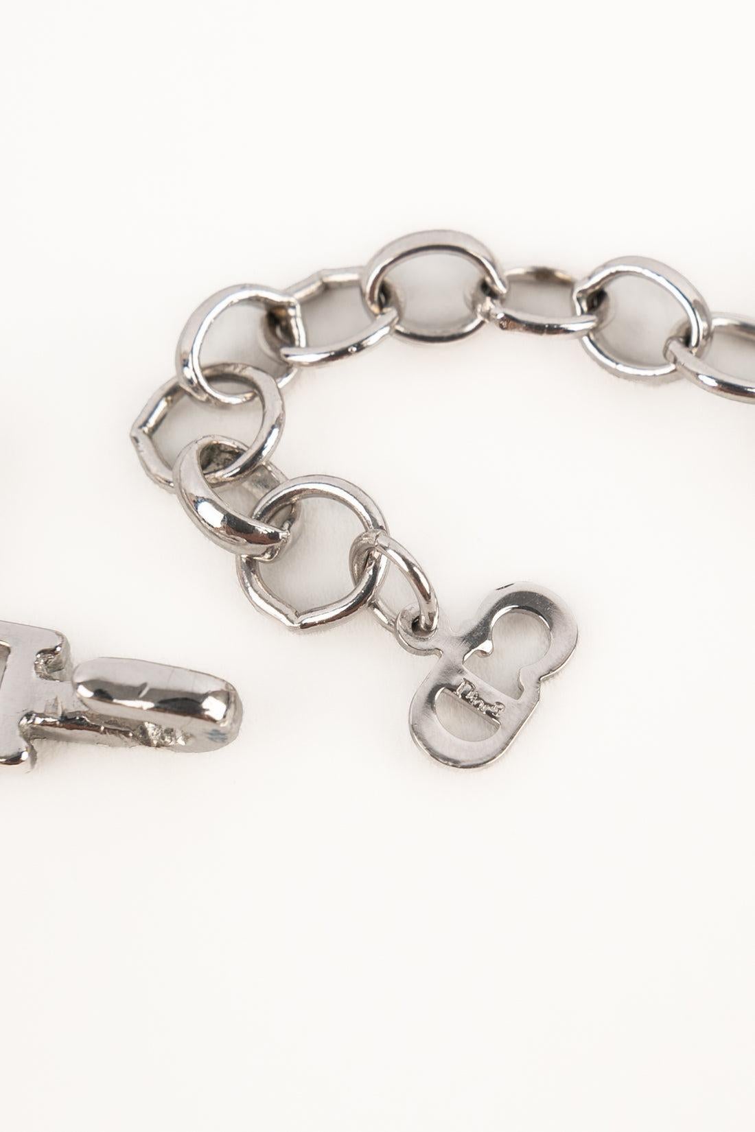 Collana girocollo in metallo argentato di Christian Dior in vendita 3