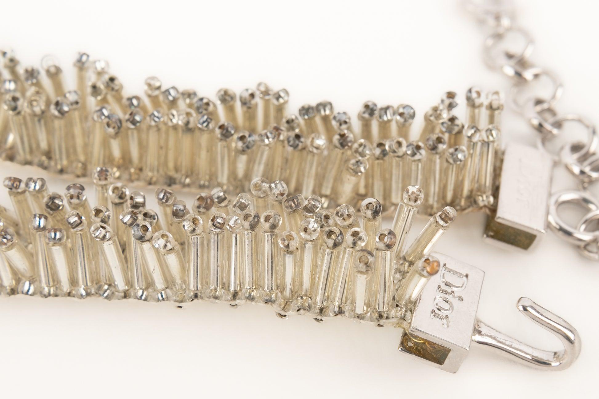 Collana girocollo in metallo argentato di Christian Dior in vendita 2
