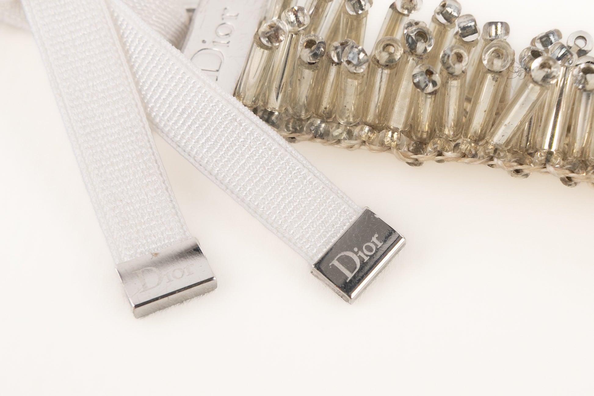 Collana girocollo in metallo argentato di Christian Dior in vendita 3