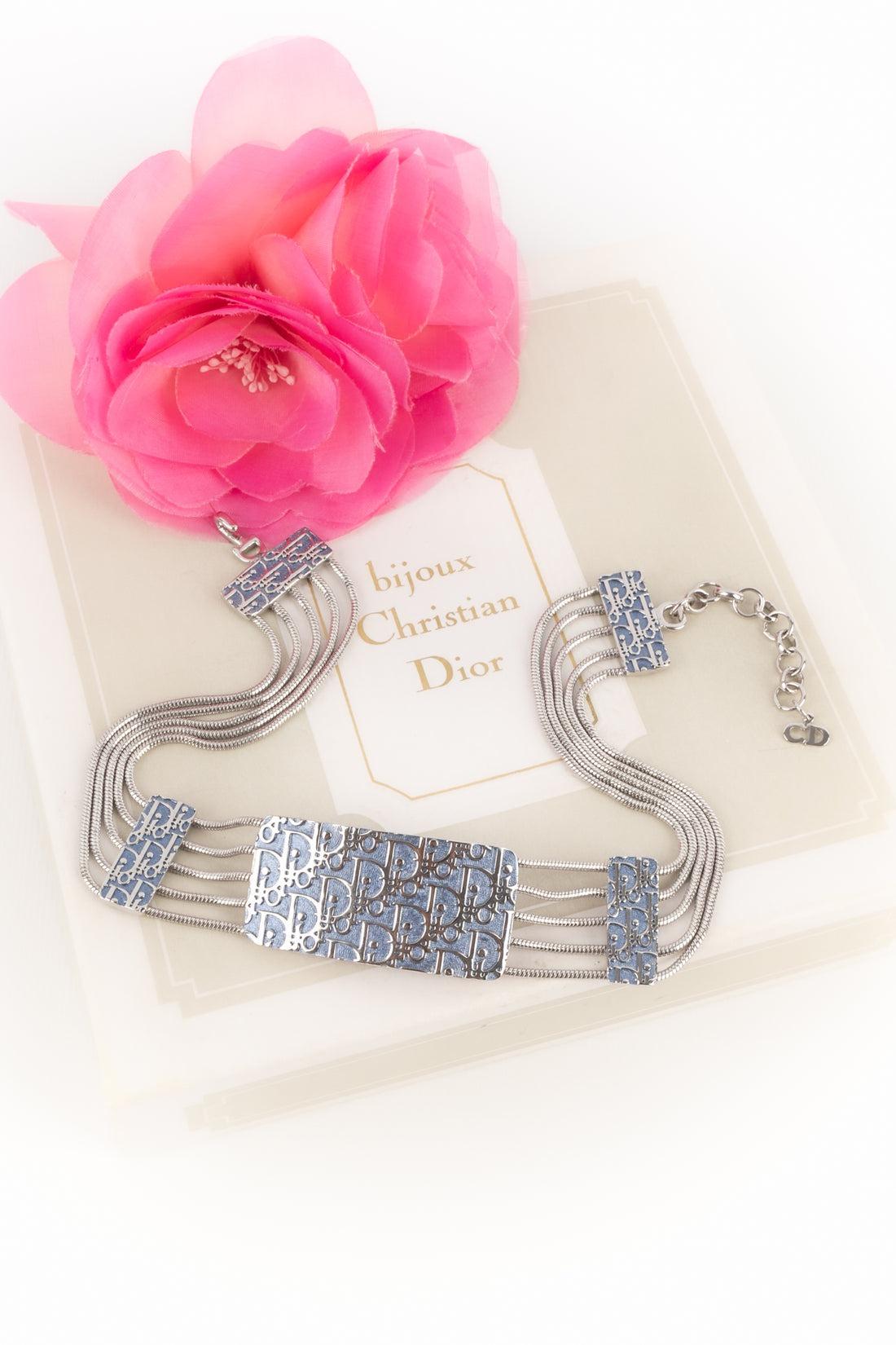 Collana girocollo in metallo argentato di Christian Dior in vendita 5