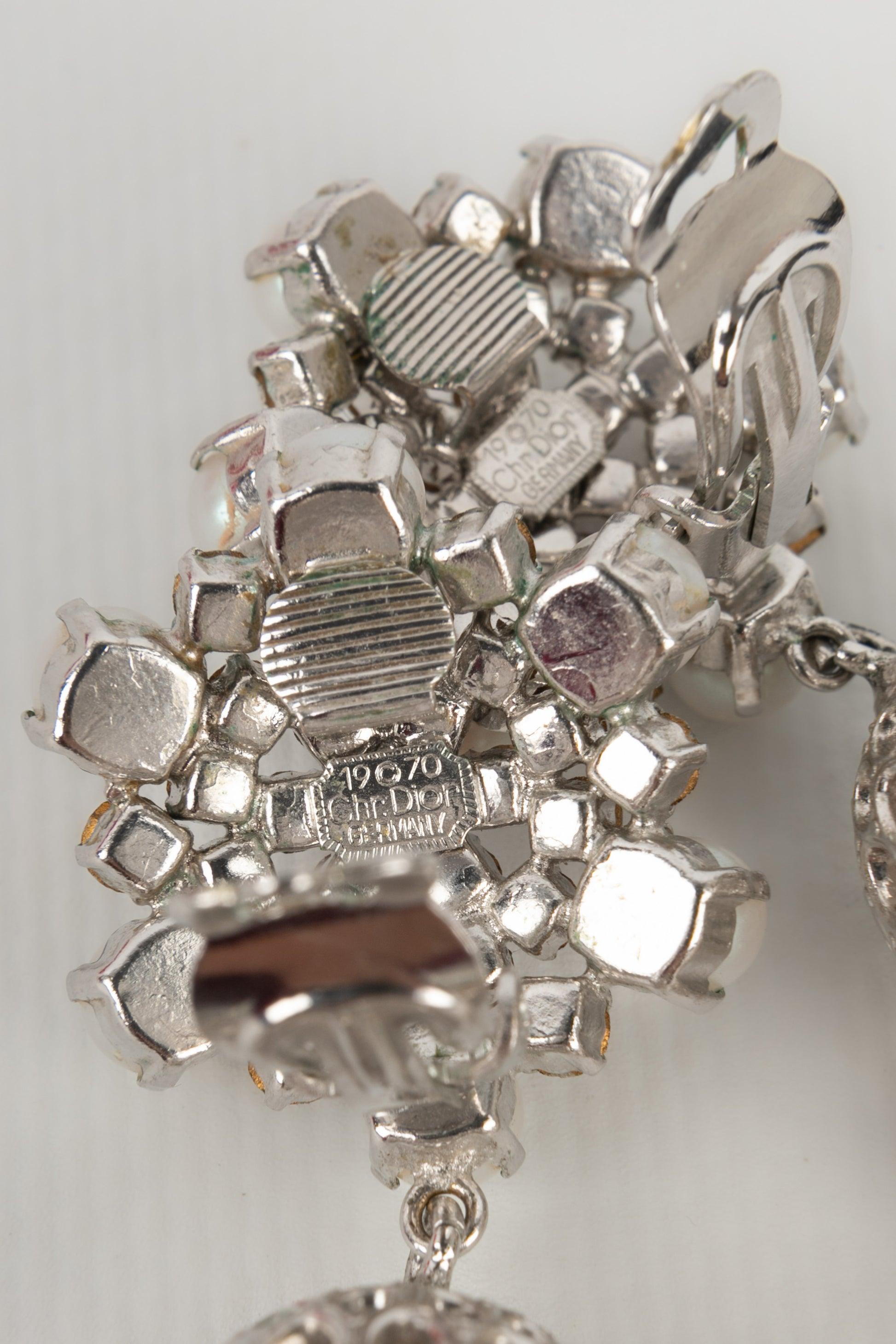 Christian Dior Silvery Metal Earrings, 1970 1