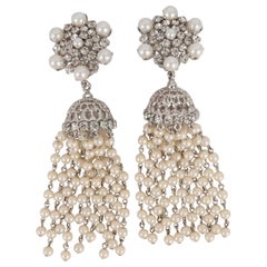 Christian Dior Silvery Metal Earrings, 1970