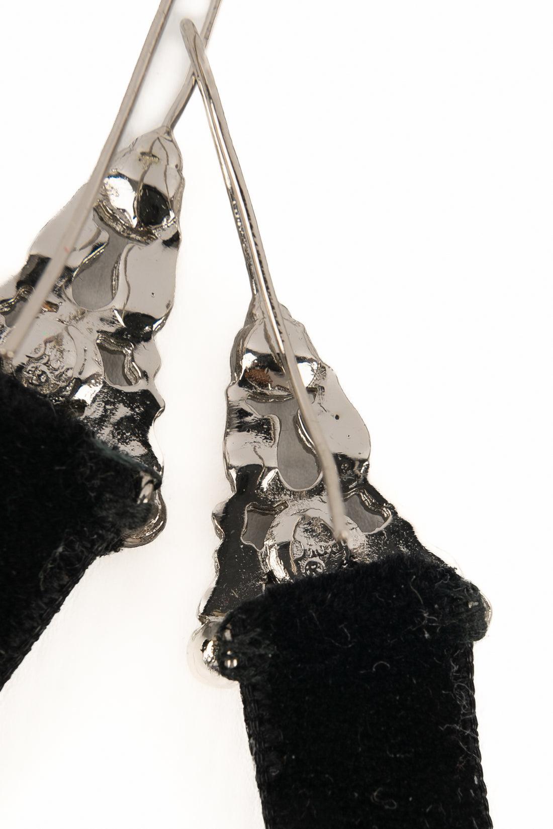 Women's Christian Dior Silvery Metal Earrings, 2000 For Sale