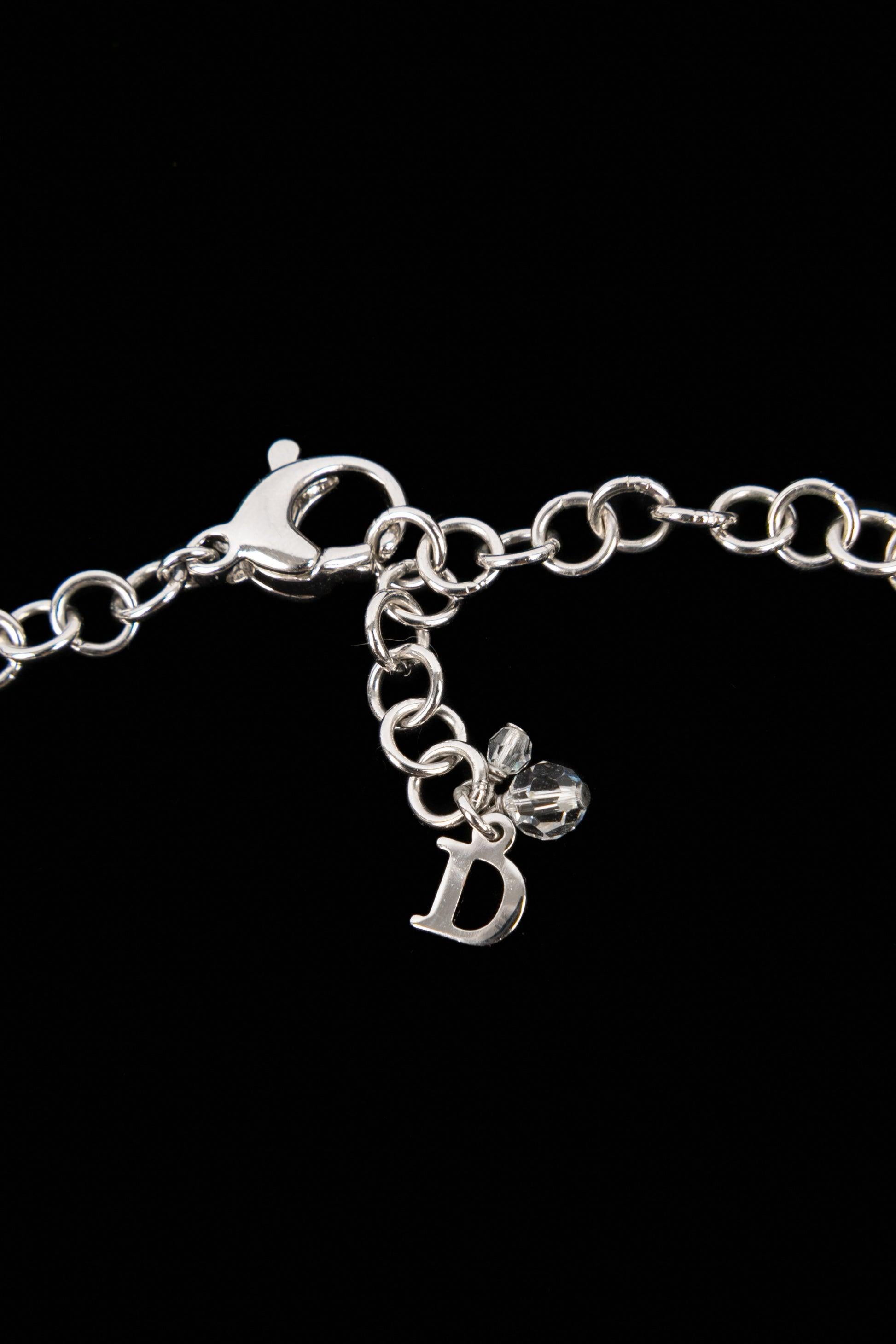 Christian Dior Silberne Metall-Halskette 2005 im Angebot 5