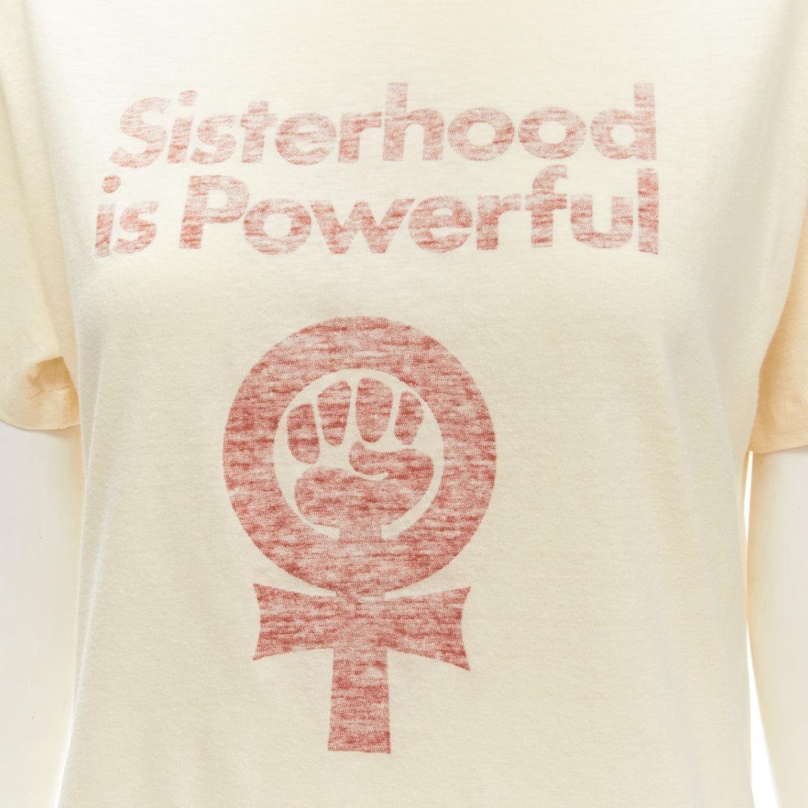 CHRISTIAN DIOR Sisterhood is Powerful Robin Morgan Feminism cotton tshirt S For Sale 2