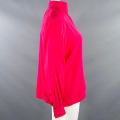 CHRISTIAN DIOR Size 14 Pink Fuchsia Silk Padded Dress Top